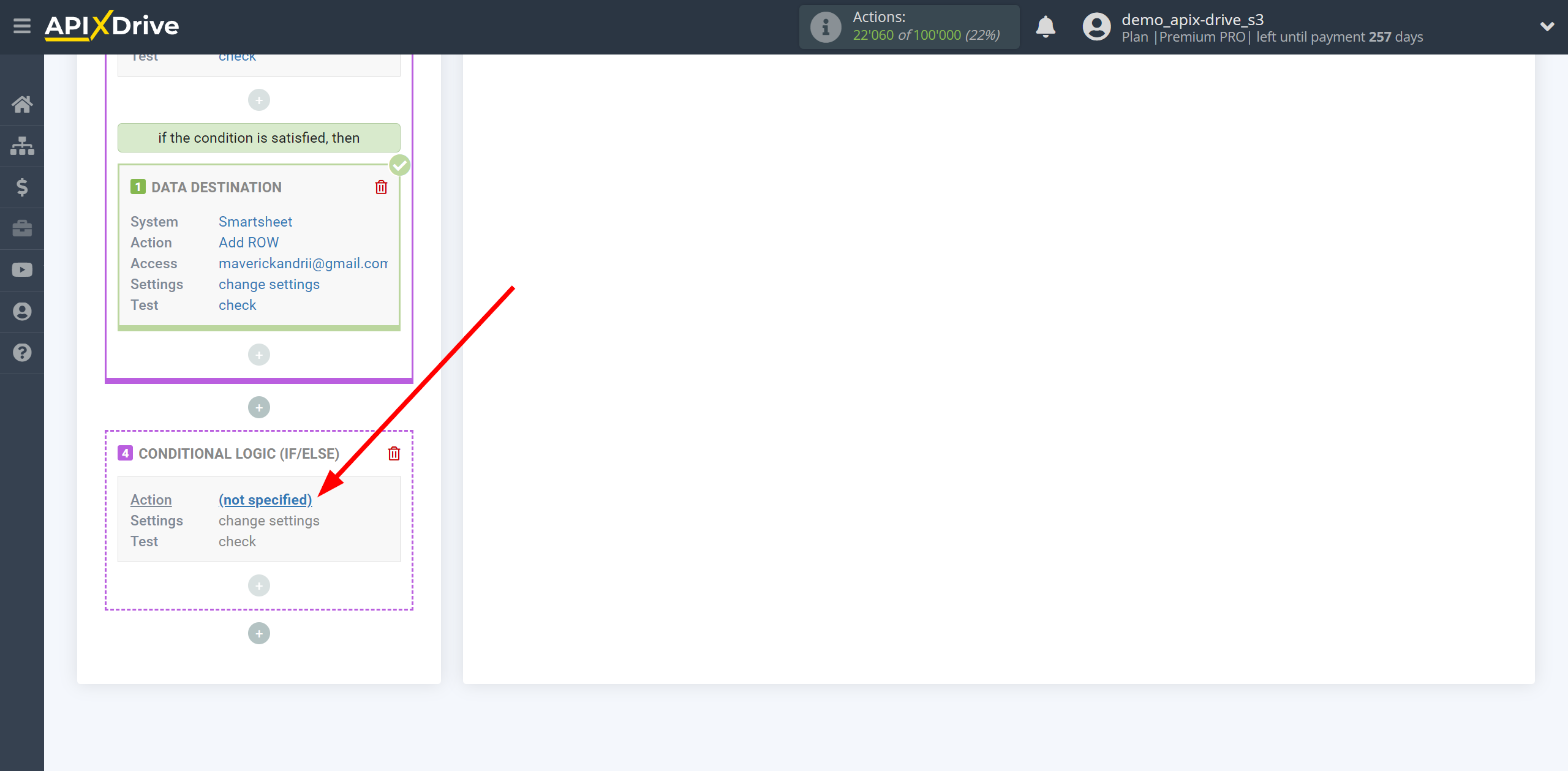 How to setup Smartsheet Update Row / Add Row | Action selection