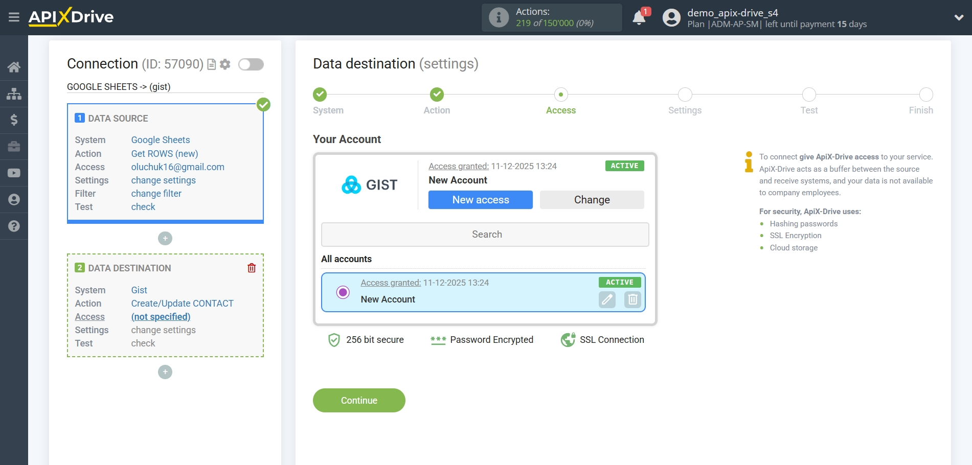 How to Connect Gist as Data Destination | Account connection How to Connect Gist as Data Destination | Account connection