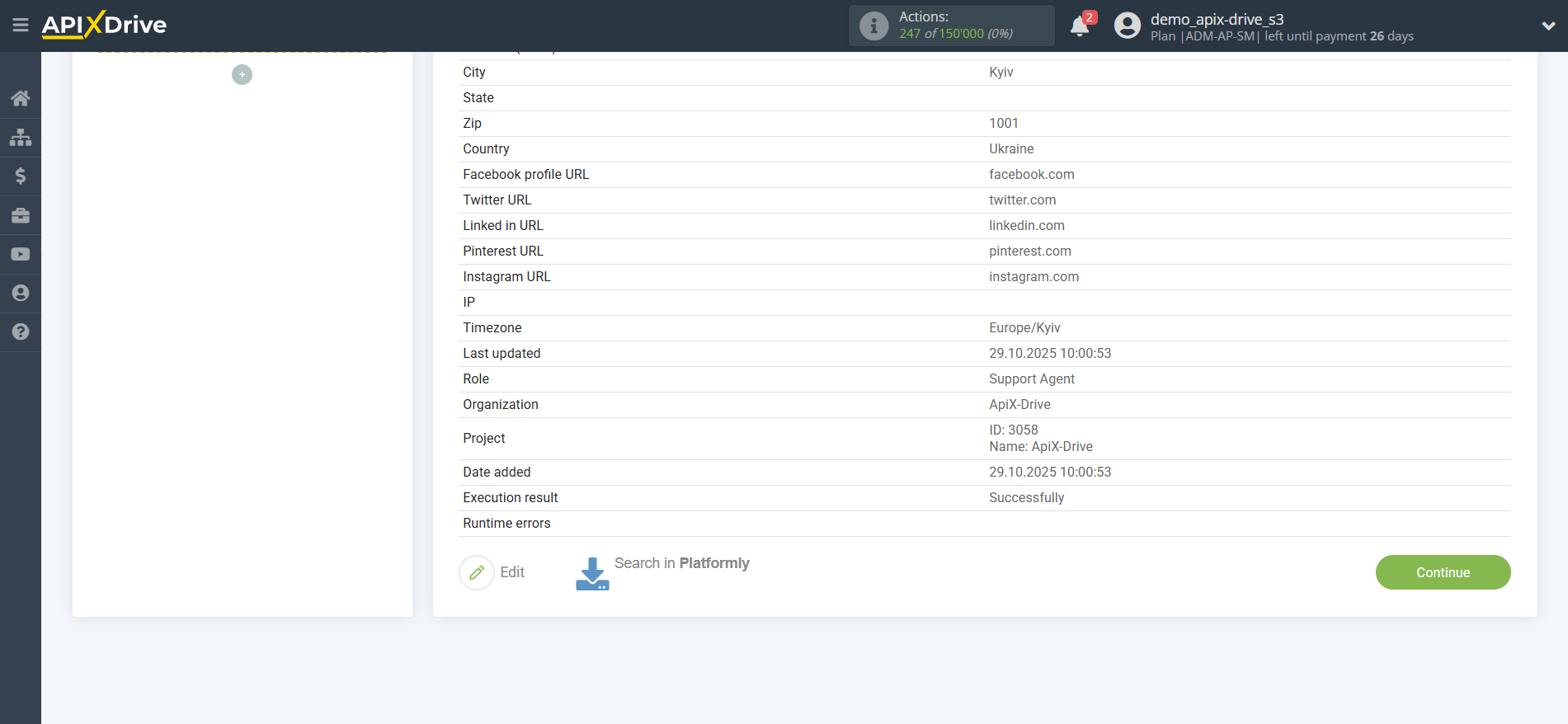 How to Connect Platformly as Data Search | Test data How to Connect Platformly as Data Search | Test data