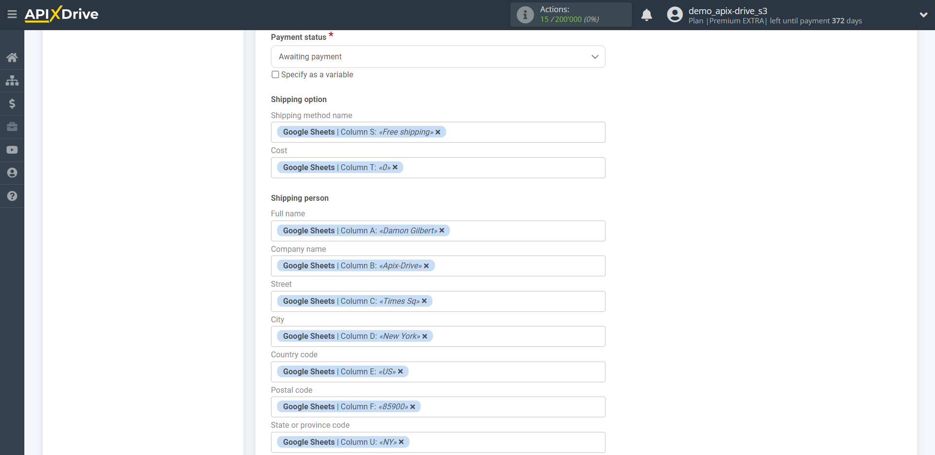 How to Connect Ecwid as Data Destination | Assigning fields