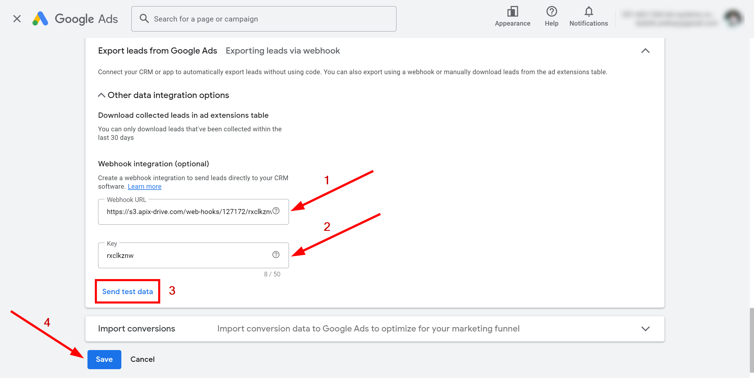 How to Connect Google Lead Form as Data Source | Settings Webhooks