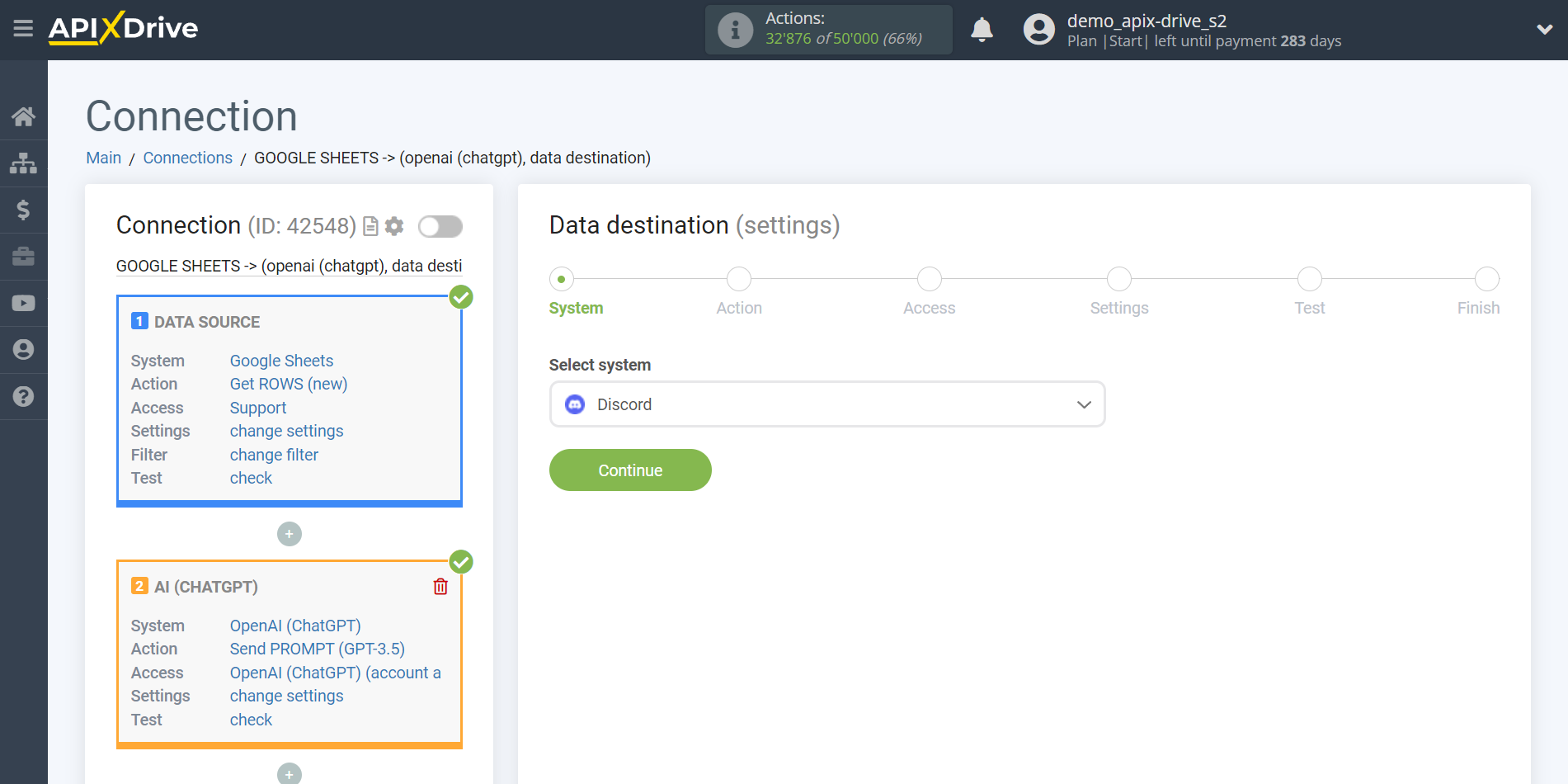 Setting up generate content with OpenAI (ChatGPT) | System selection