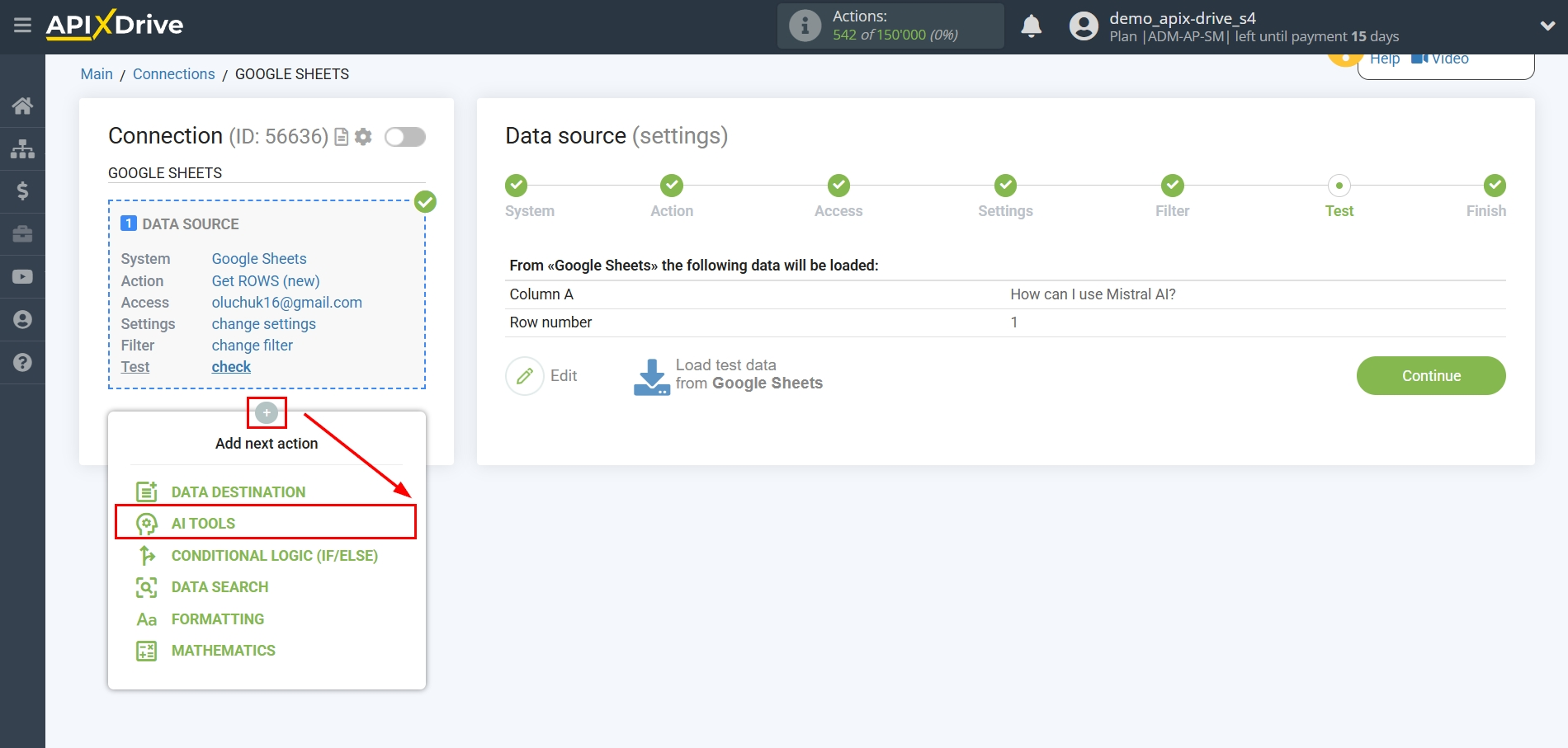 Setting up Mistral AI in Google Sheets | Home of Mistral AI settings