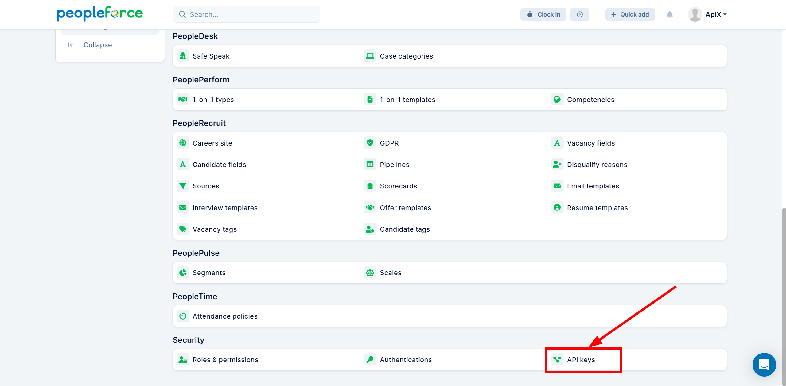 Setting up PeopleForce Candidate Search in Google Sheets | Go to settings