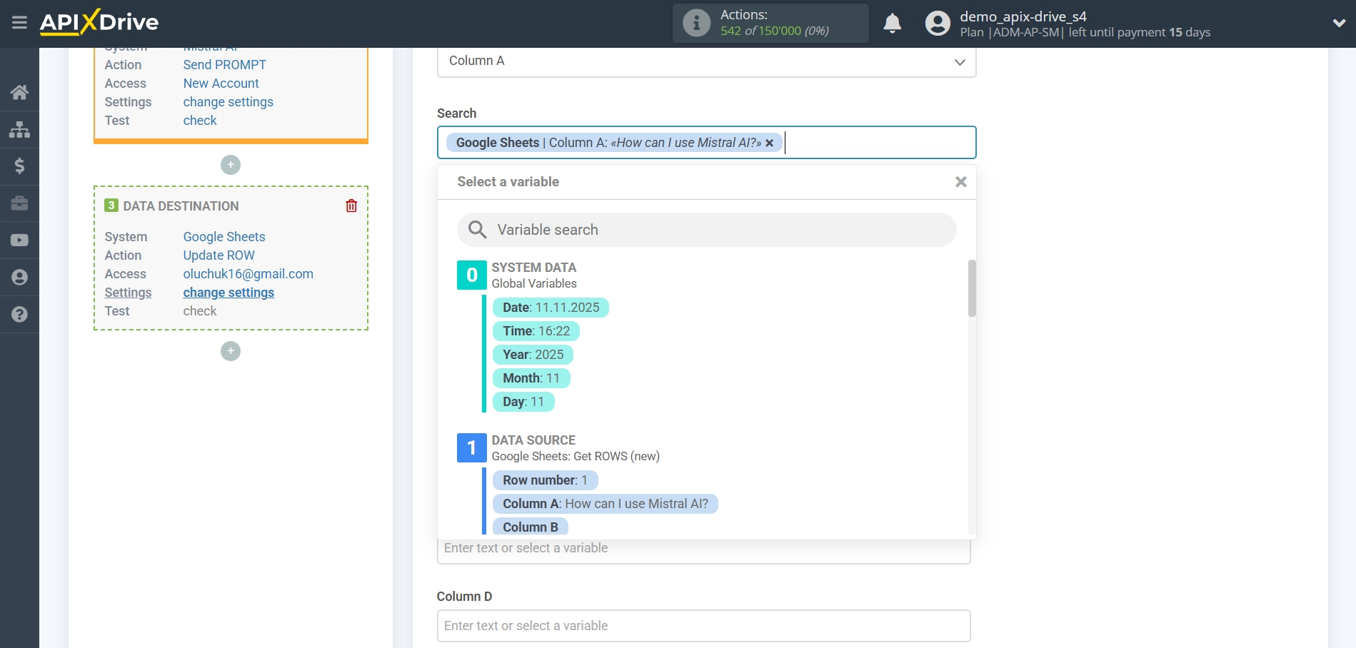 Setting Up Mistral AI in Google Sheets | Selecting a Sheet and Setting It Up