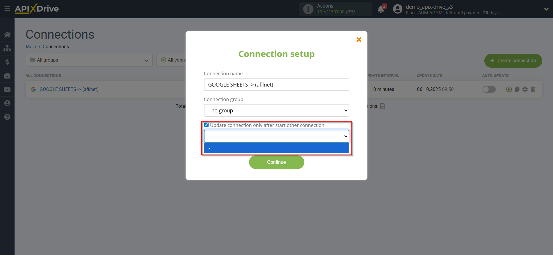 How to Connect Afilnet as Data Destination | Update Priority