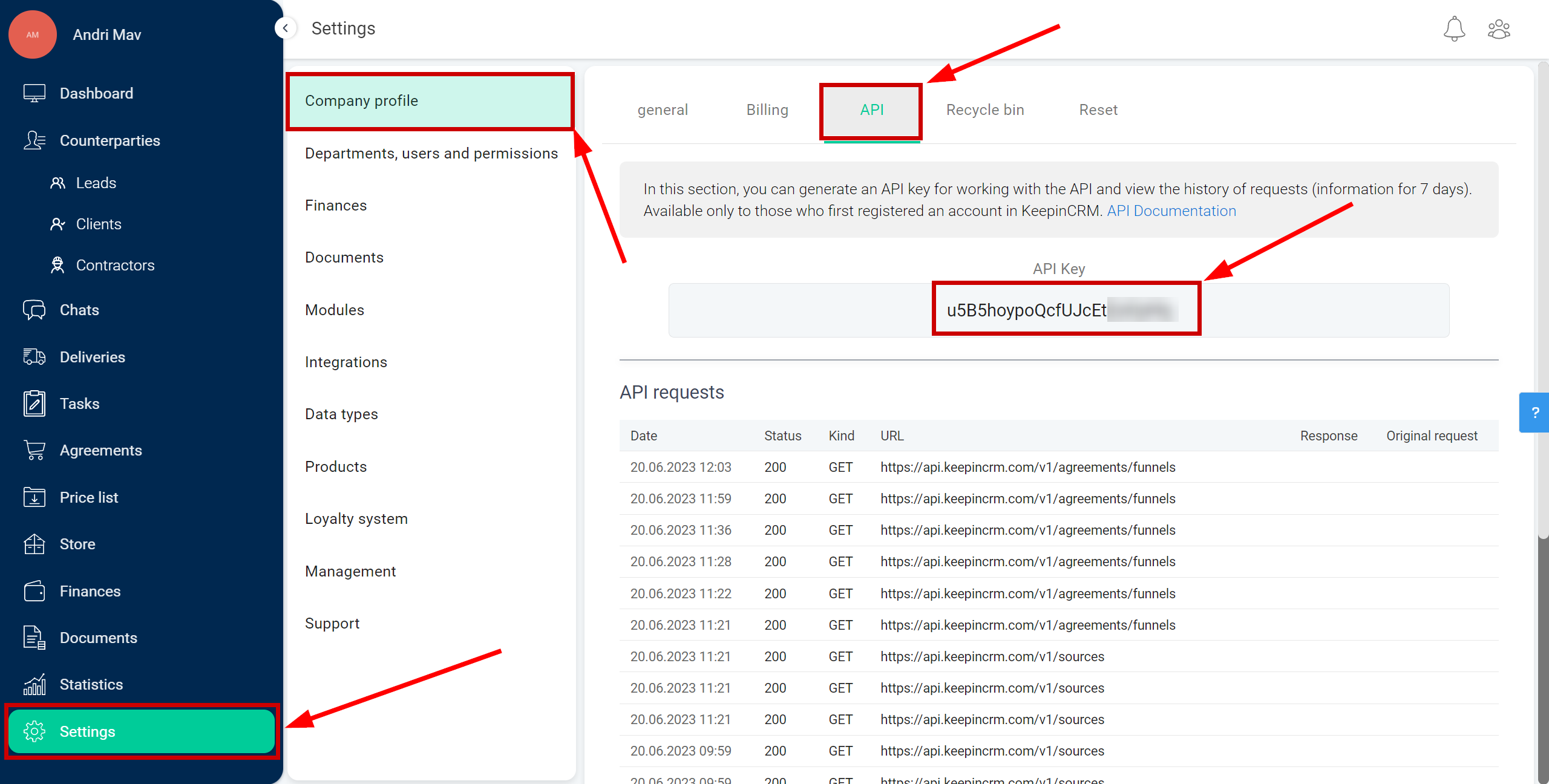 How to Connect KeepinCRM as Data Source | KeepinCRM API Key