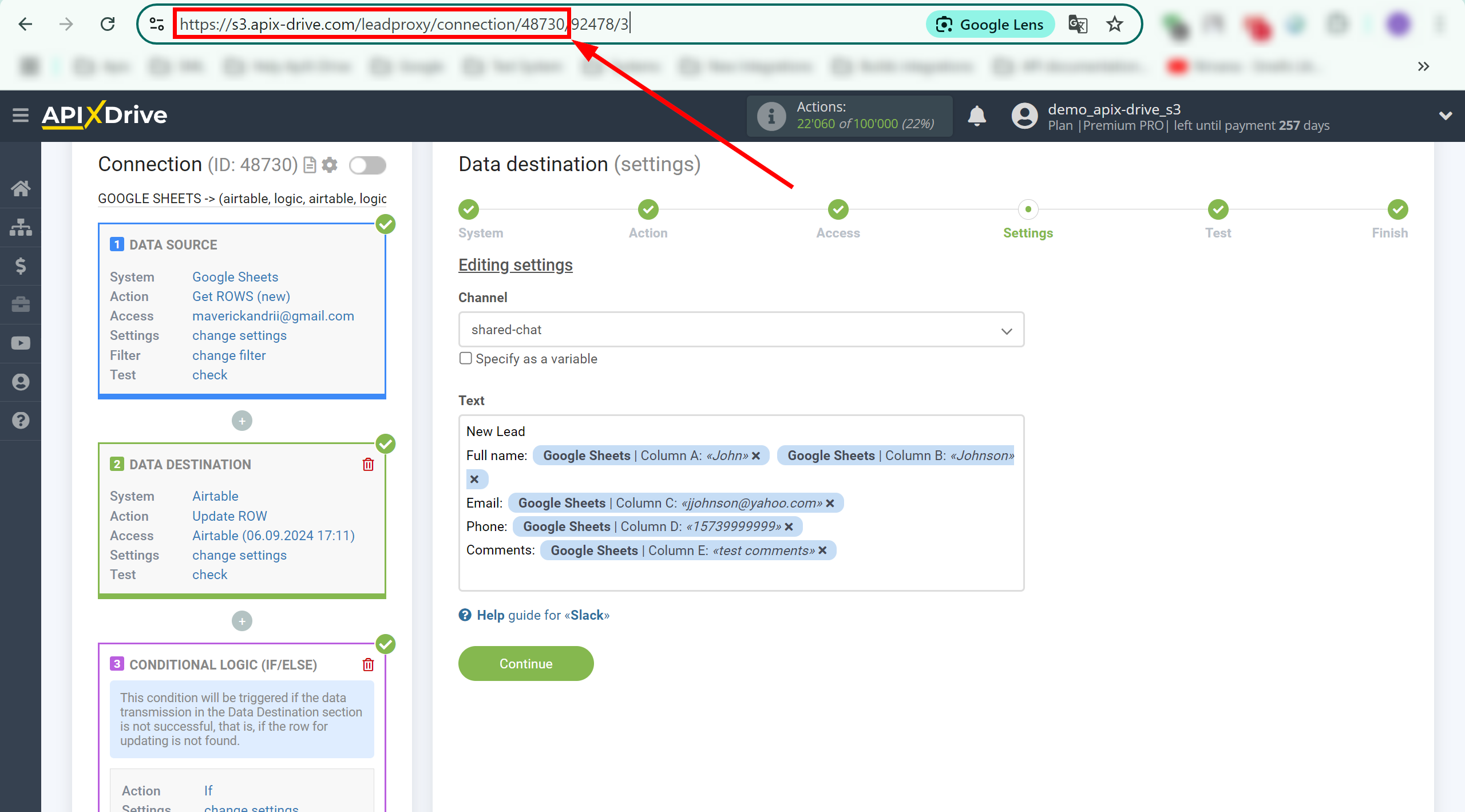 How to setup AirTable Update Row / Add Row | Contact link