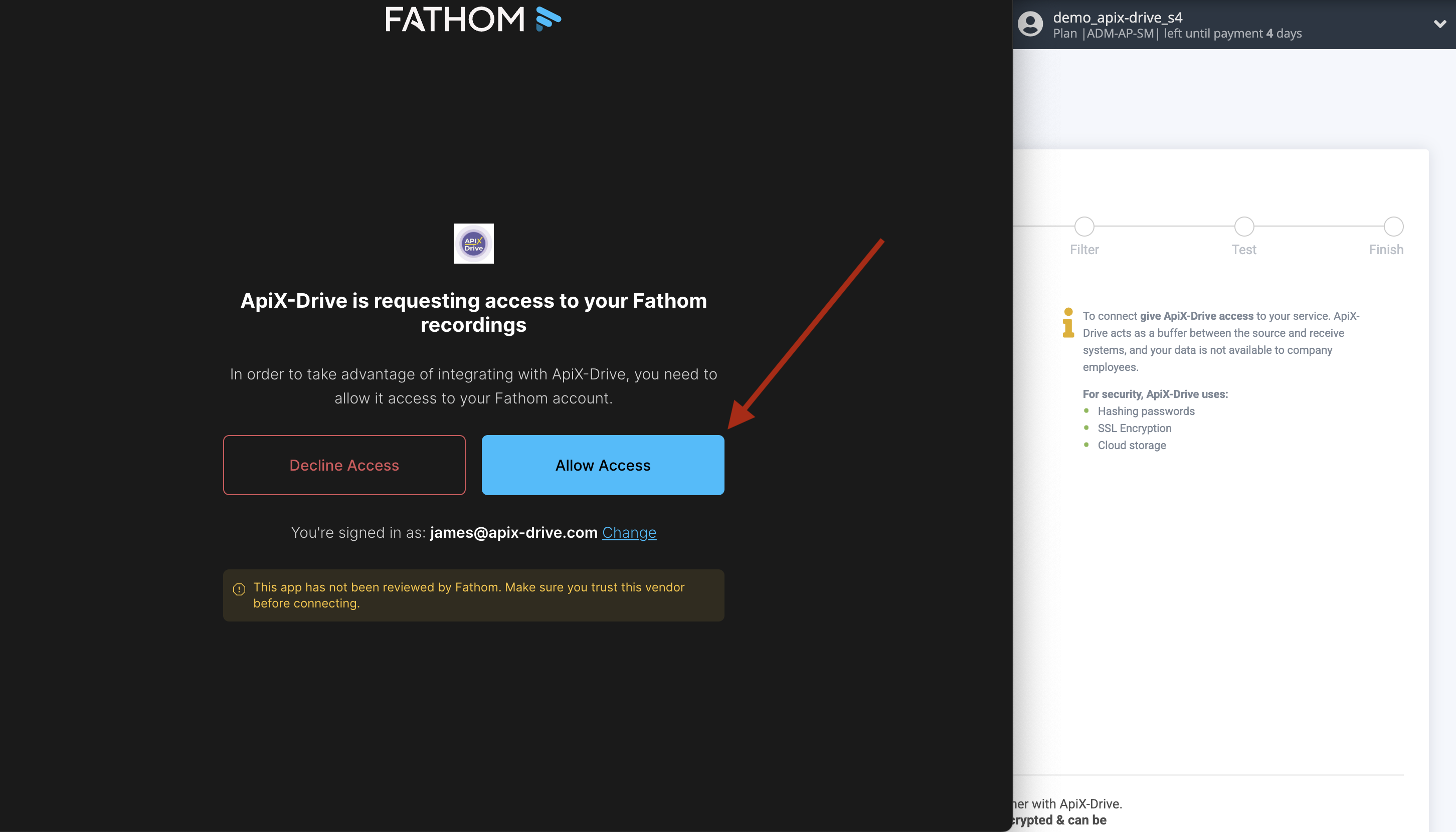 How to Connect Fathom as Data Source | Confirm sharing