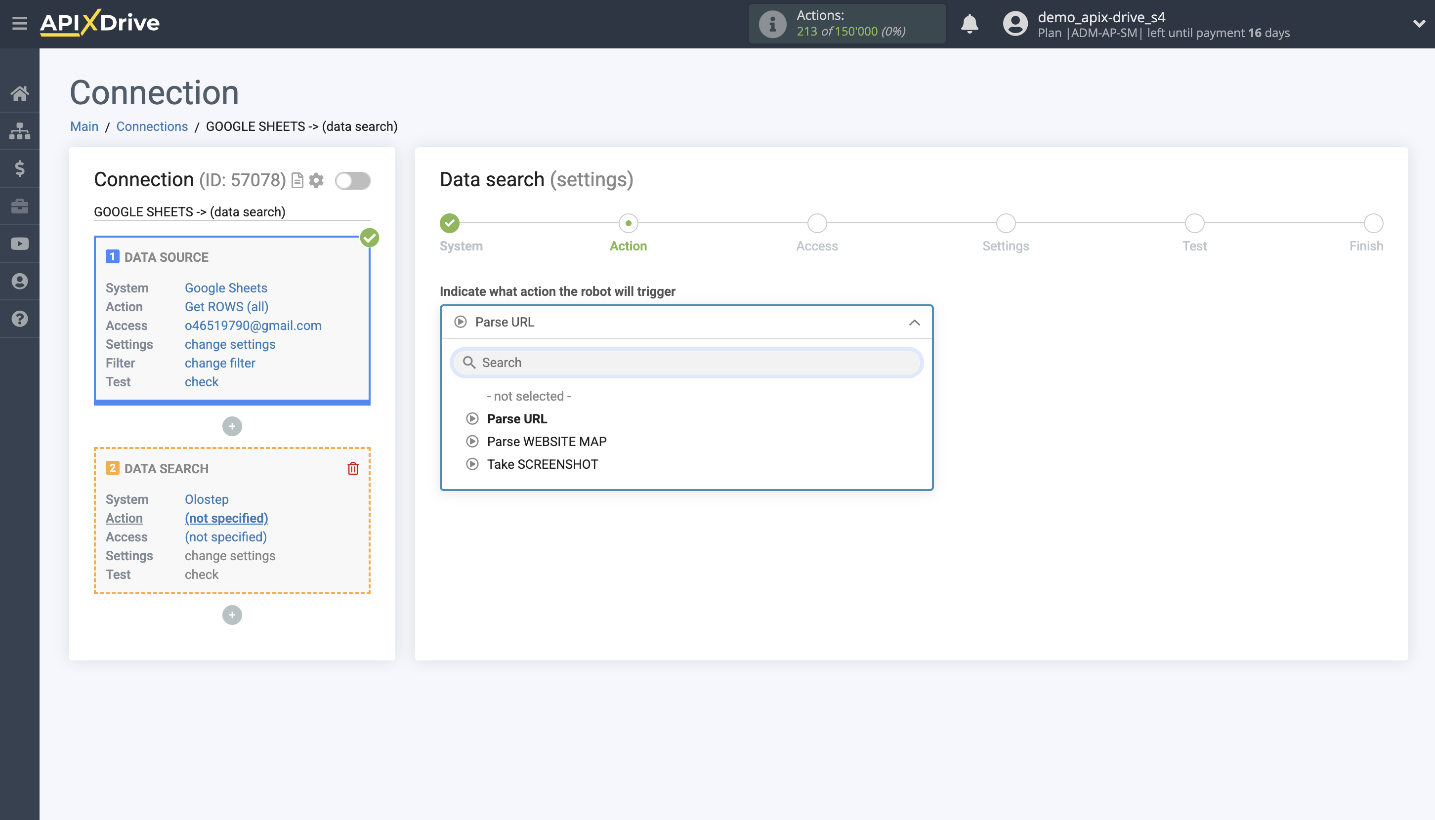 Setting up an Olostep Item Search in Google Sheets | Account selection Setting up an Olostep Item Search in Google Sheets | Account selection