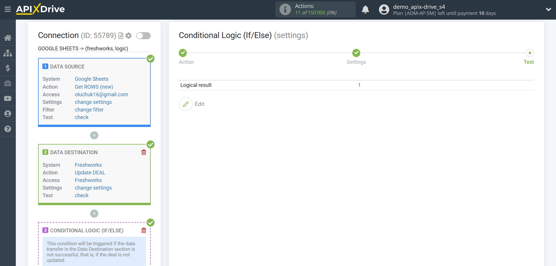 How to setup&nbsp;Freshworks Update Deal / Create Deal | Test data