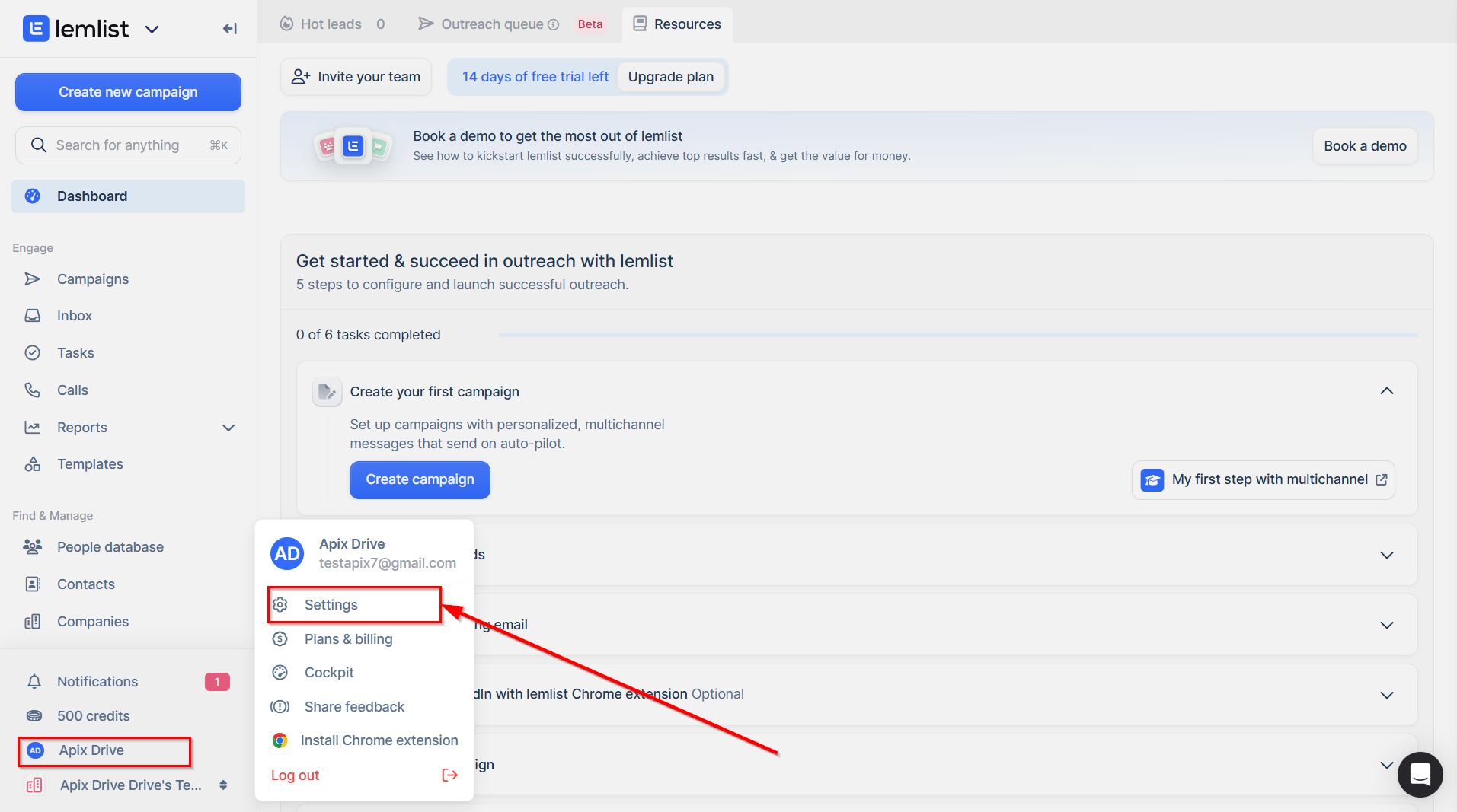 How to setup Lemlist Update Lead in campaign / Add Lead in campaign| Go to Lemlist settings