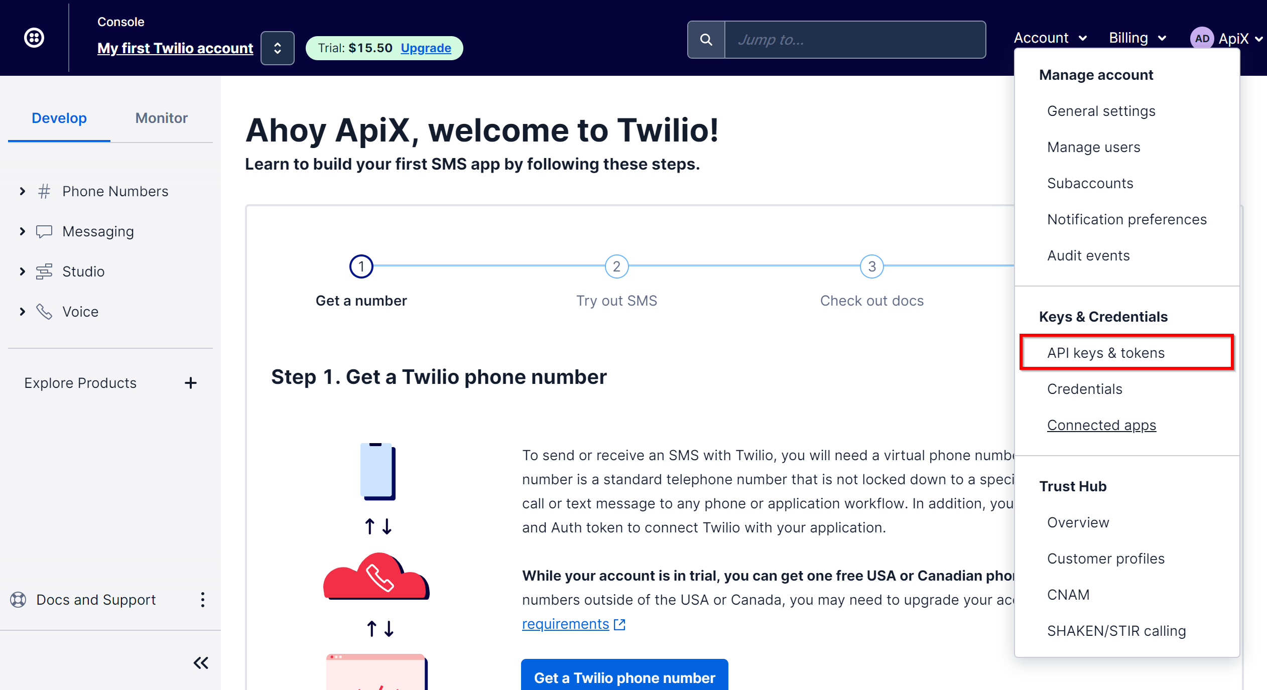 How to Connect Twilio as Data Destination | Account connection