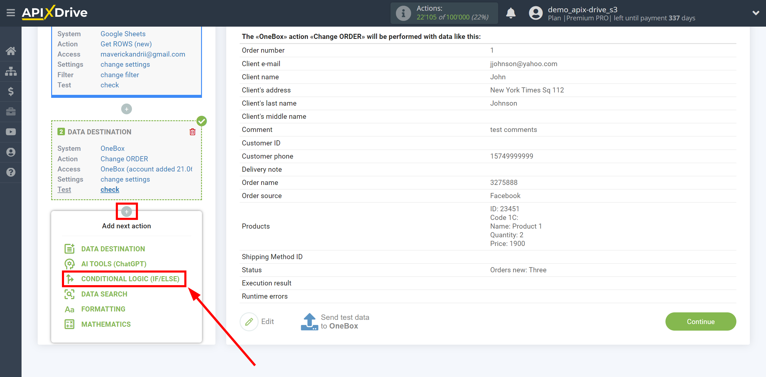 How to setup OneBox Change Order / Create Order | Start setting up the Logic section