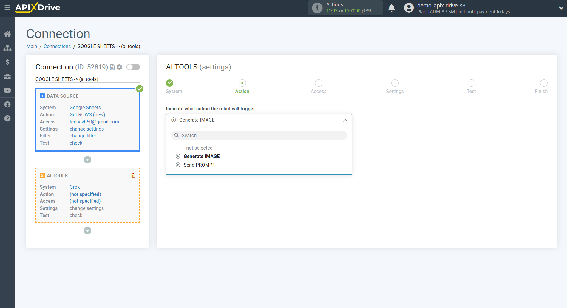 Setting up Grok in Google Sheets | Action selection