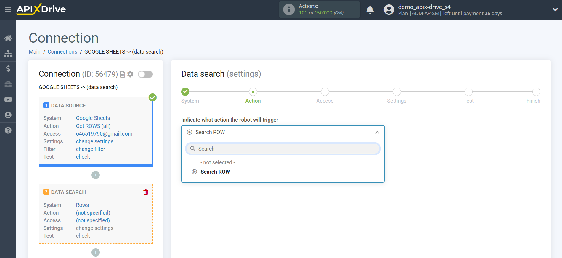 Setting up an Rows Item Search in Google Sheets | Account selection Setting up an Rows Item Search in Google Sheets | Account selection
