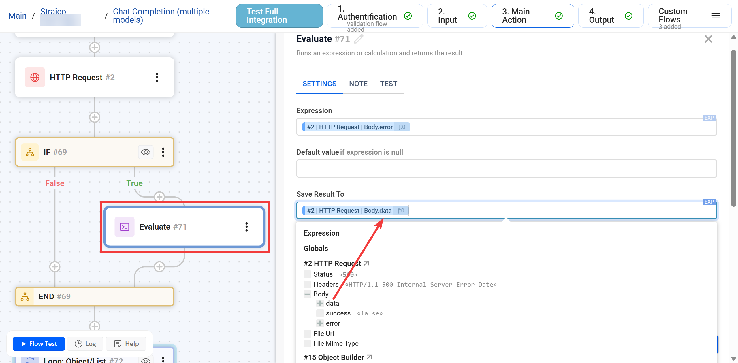 Evaluate |&nbsp;Приклад використання HTTP Request → Evaluate