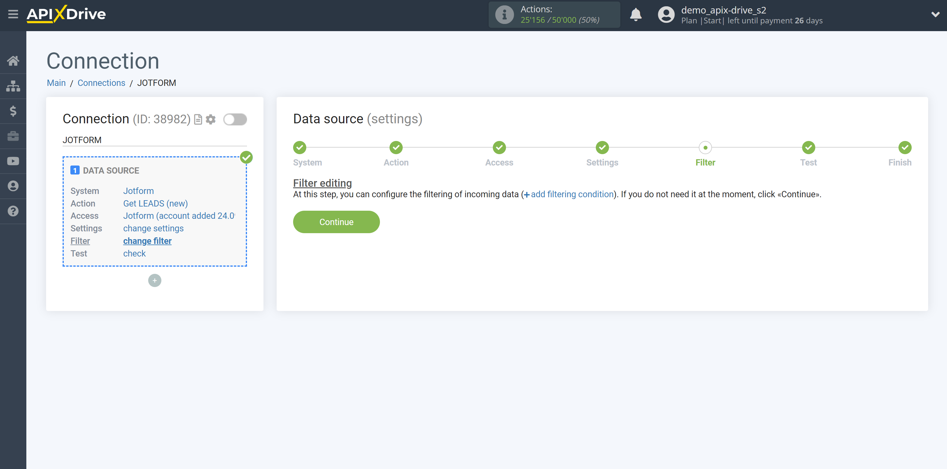 How to Connect Jotform as Data Source | Data Filter