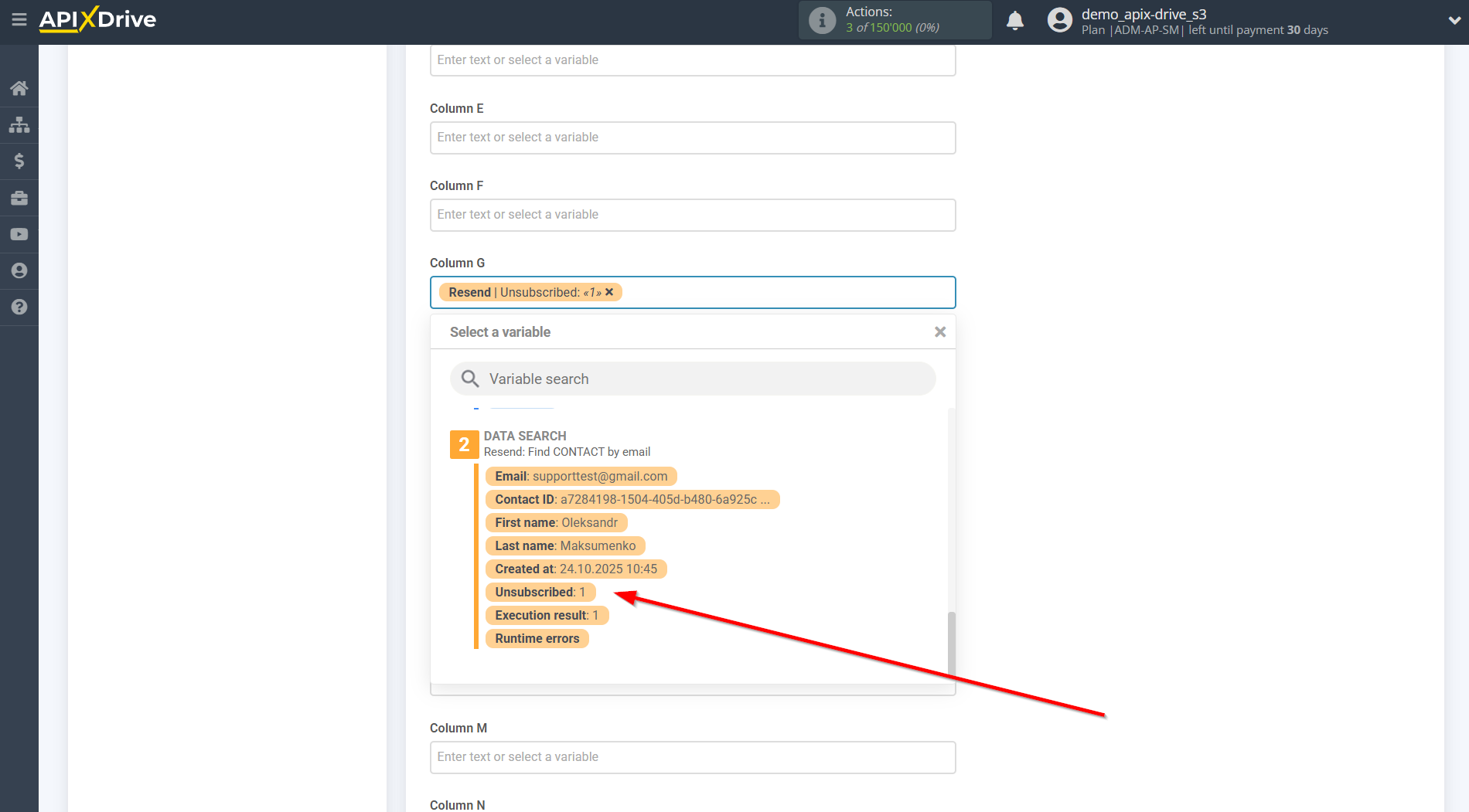 Setting up Resend Contact Search in Google Sheets | Assigning fields Setting up Resend Contact Search in Google Sheets | Assigning fields
