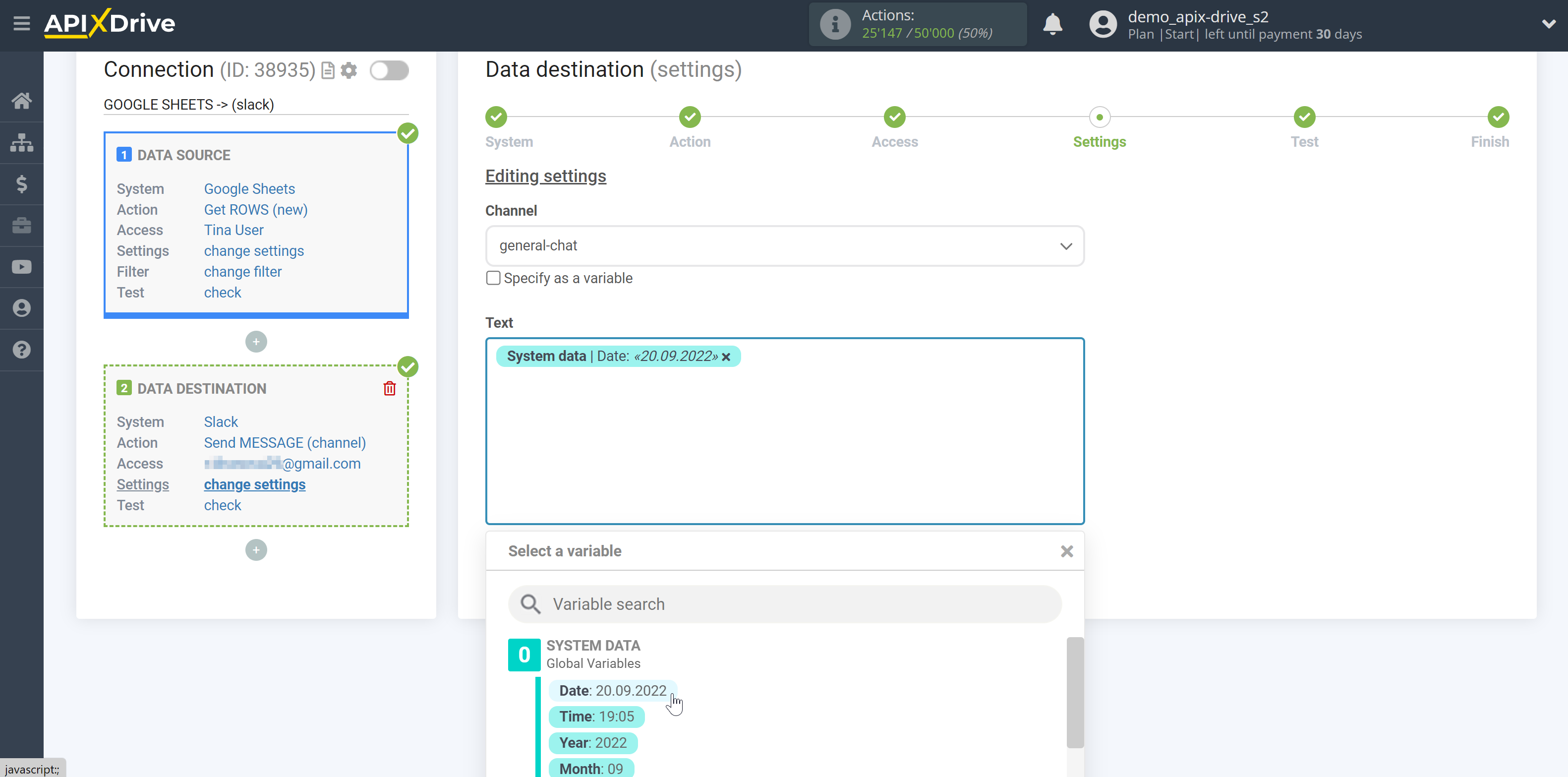 How to Connect Slack as Data Destination&nbsp;| Message customization