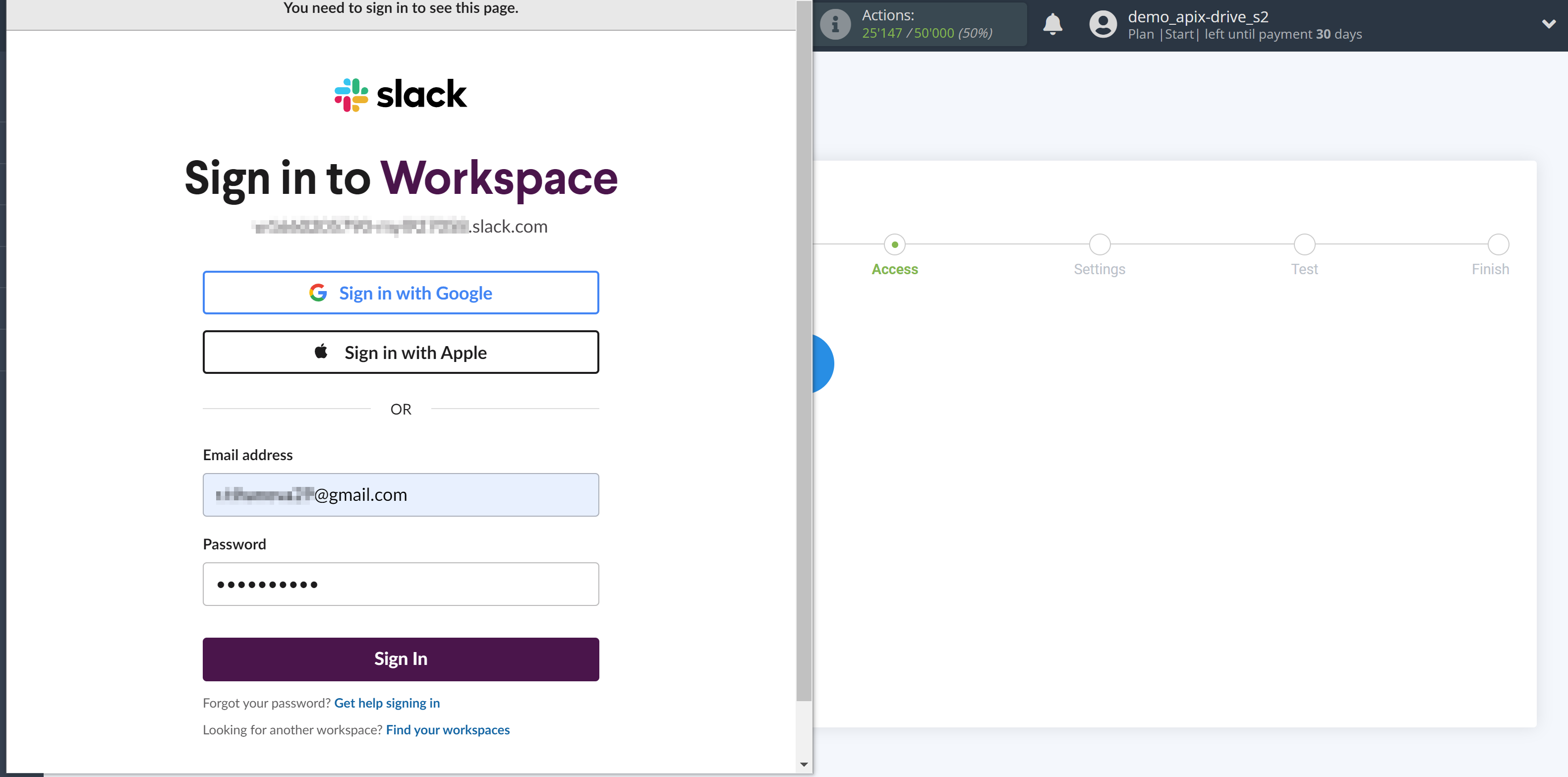 How to Connect Slack as Data Destination | Authorization data