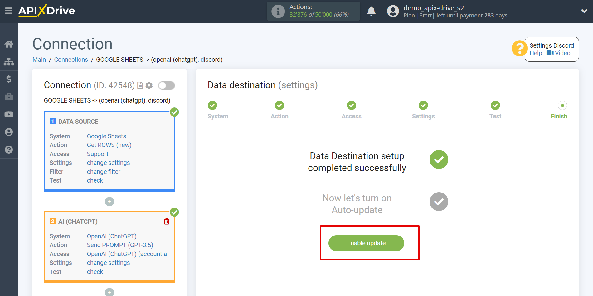 Setting up generate content with OpenAI (ChatGPT) | Enable auto-update