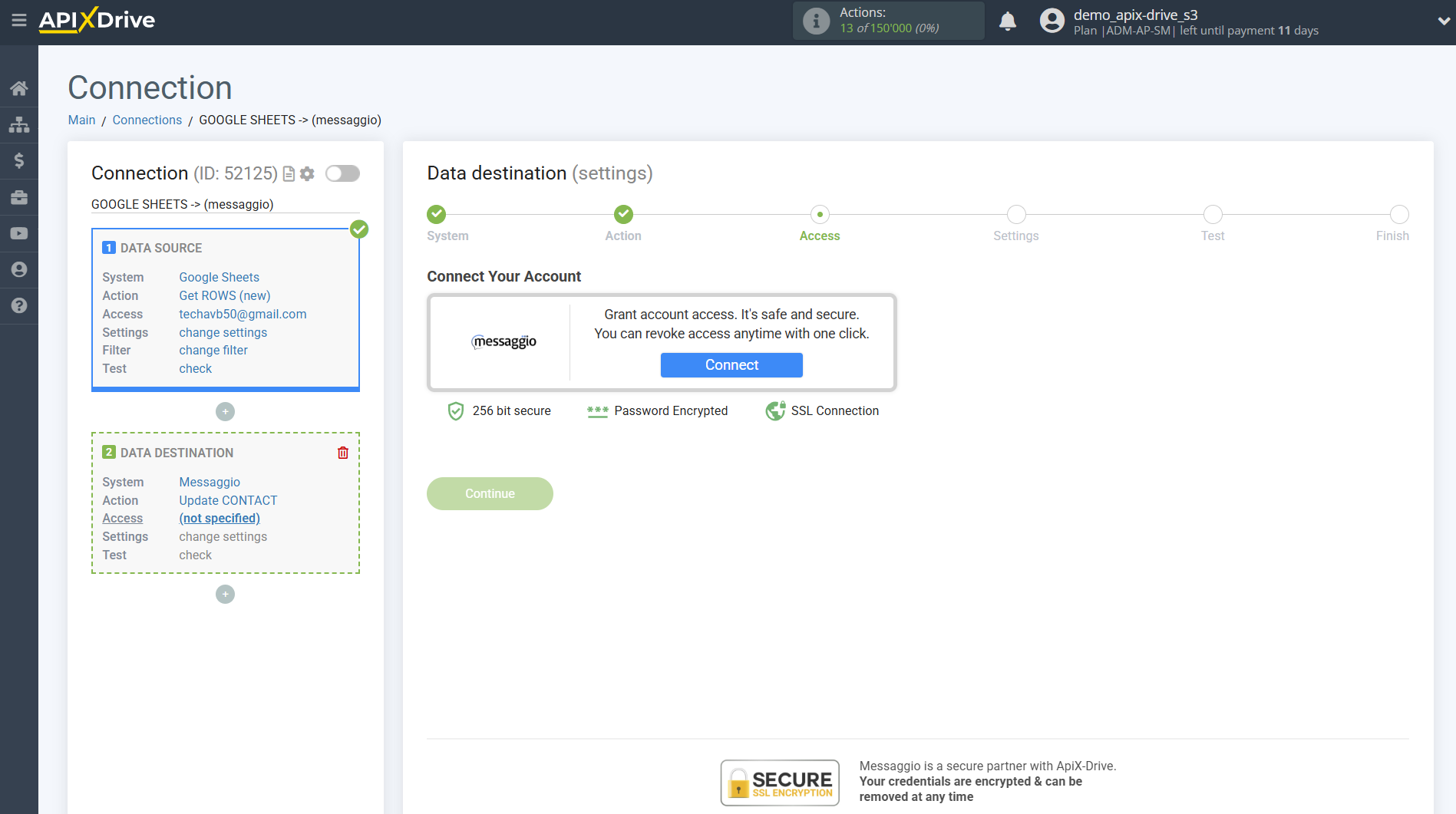 How to setup Messaggio Update Contact / Add Contact | Account connection