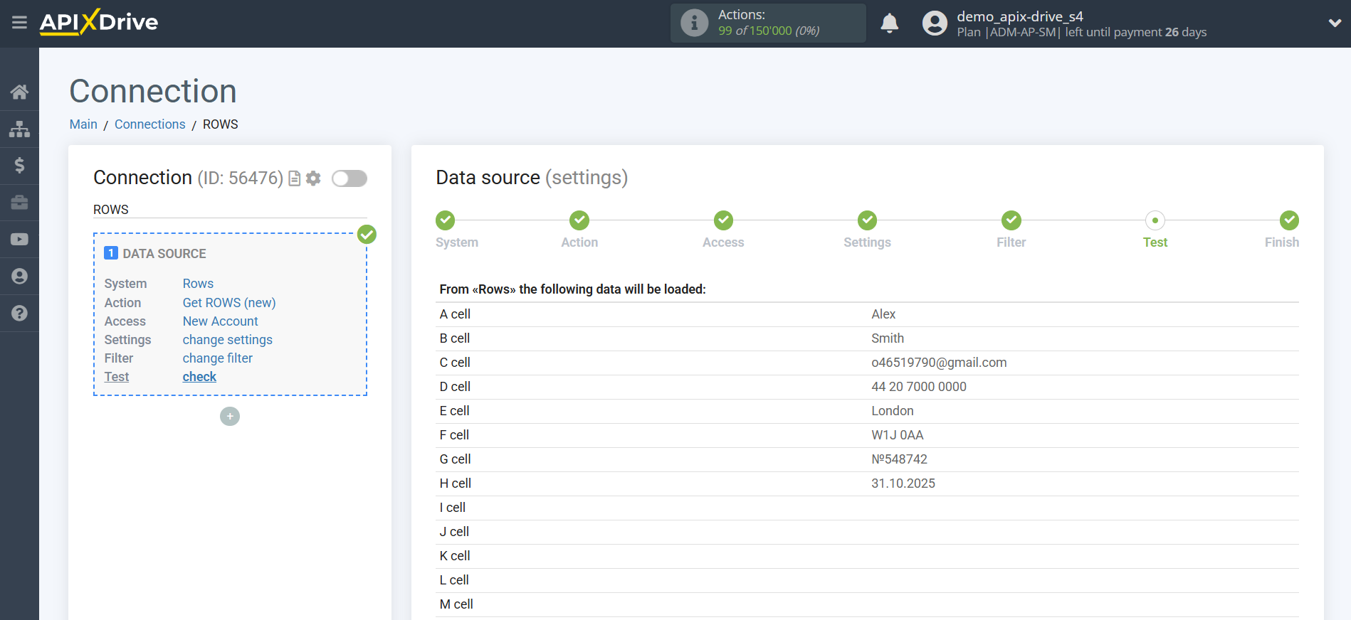 How to Connect Rows as Data Source | Test data How to Connect Rows as Data Source | Test data