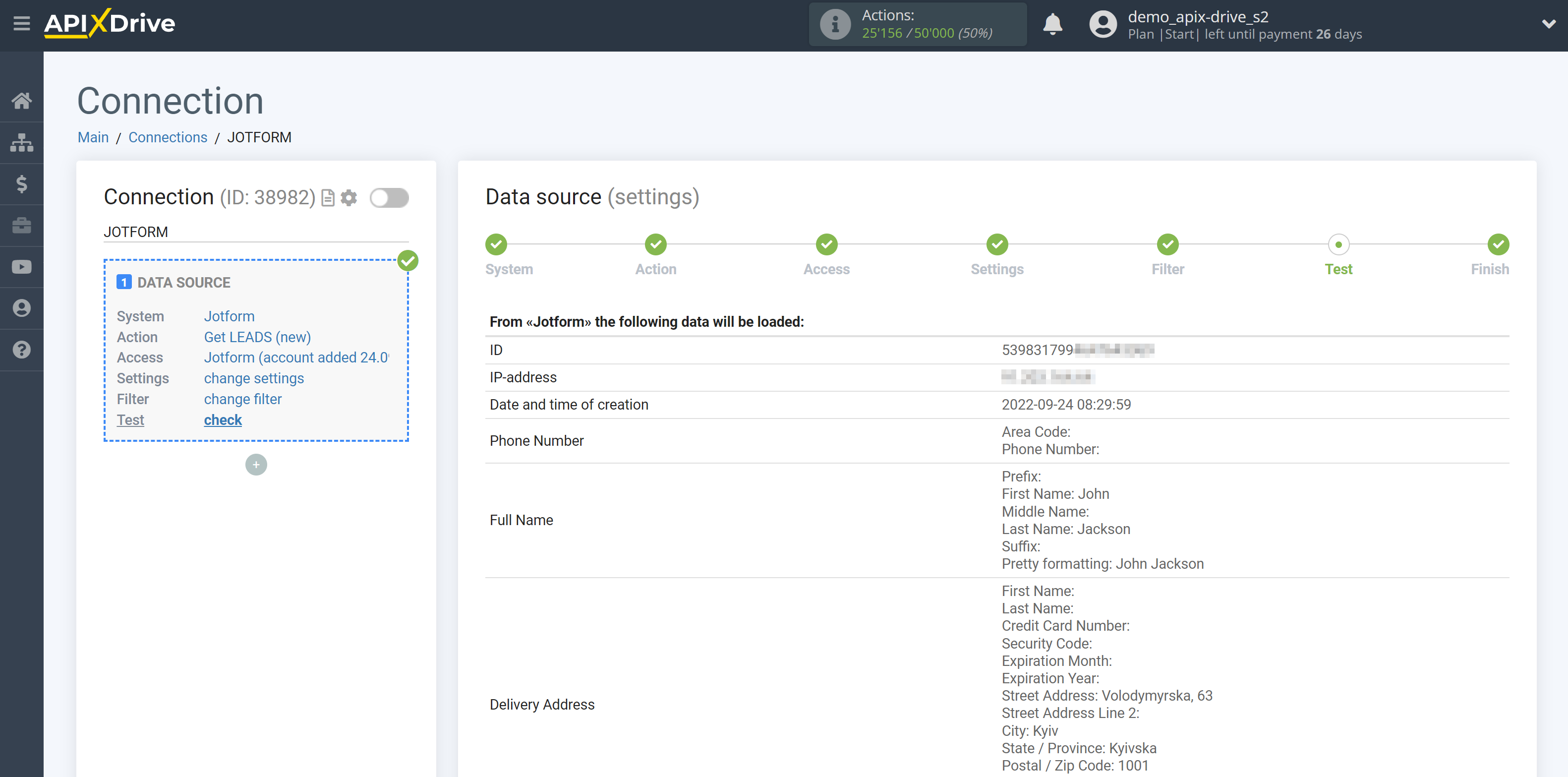 How to Connect Jotform as Data Source | Data Test