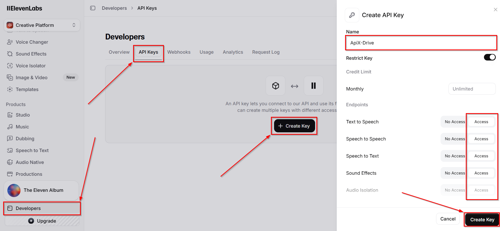How to Connect Elevenlabs as Data Search | Creating API Key