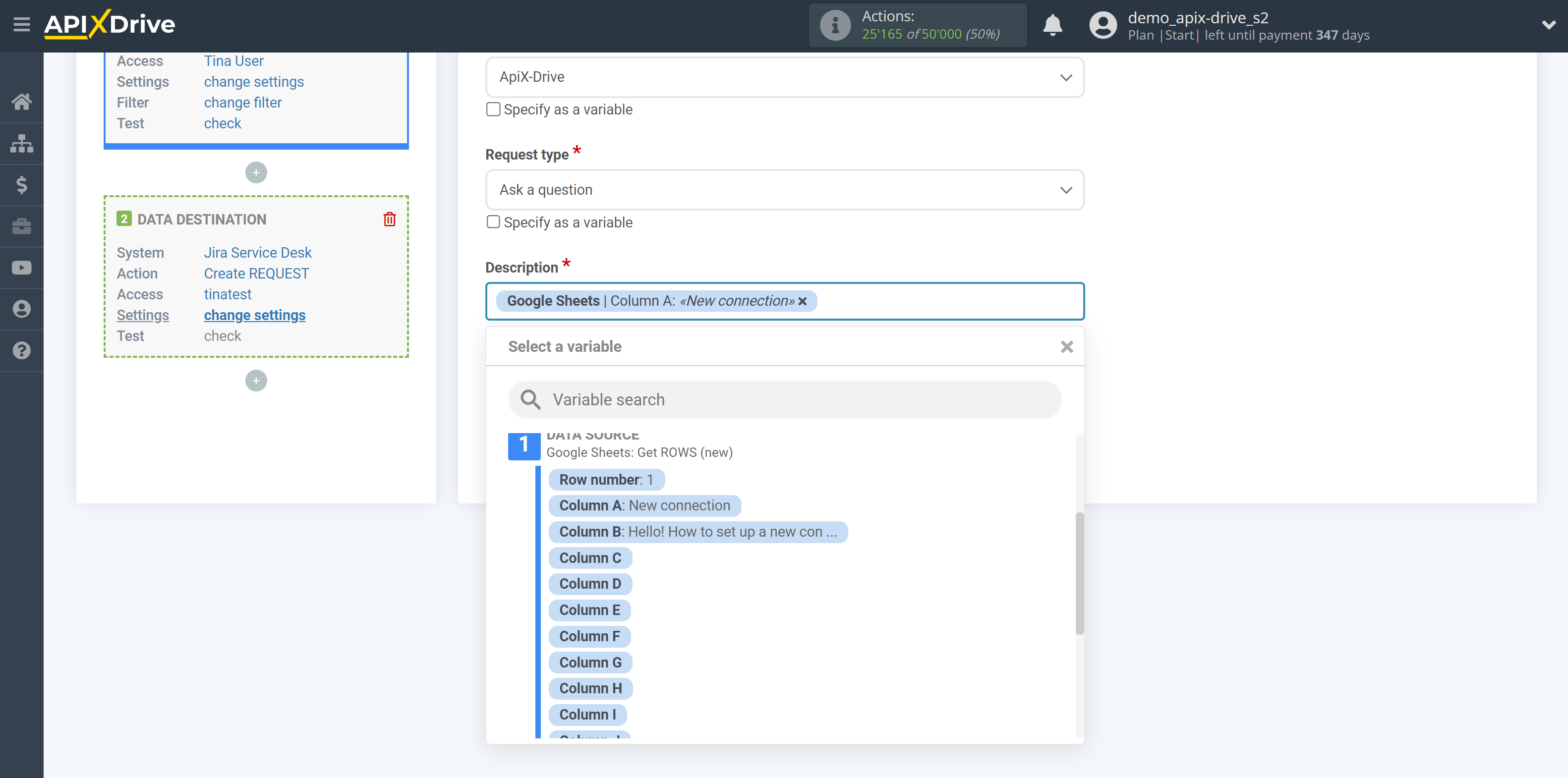 How to Connect Jira Service Management as Data Destination | Assigning Fields