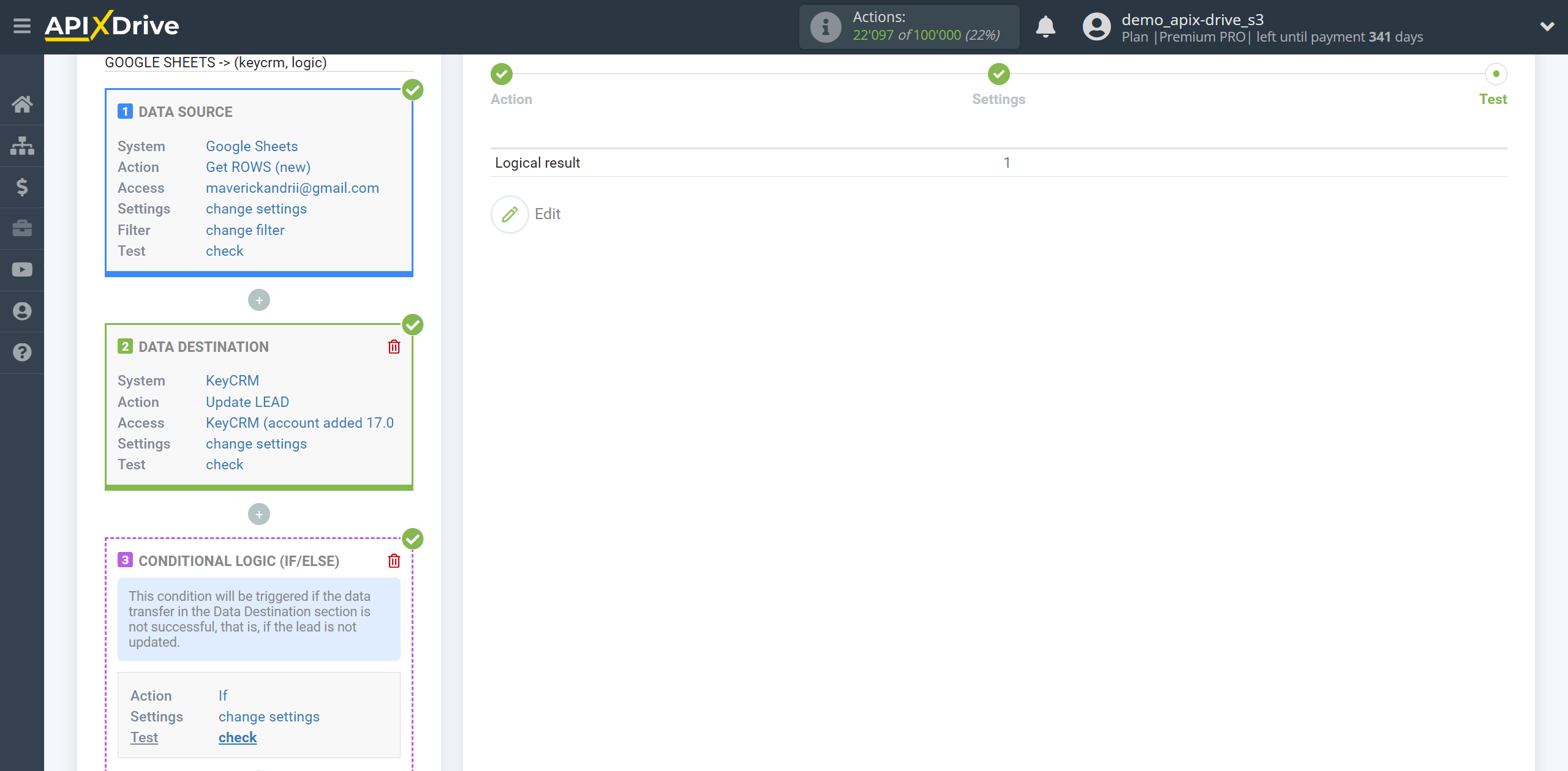 How to setup KeyCRM Update Lead / Create Lead | Test data