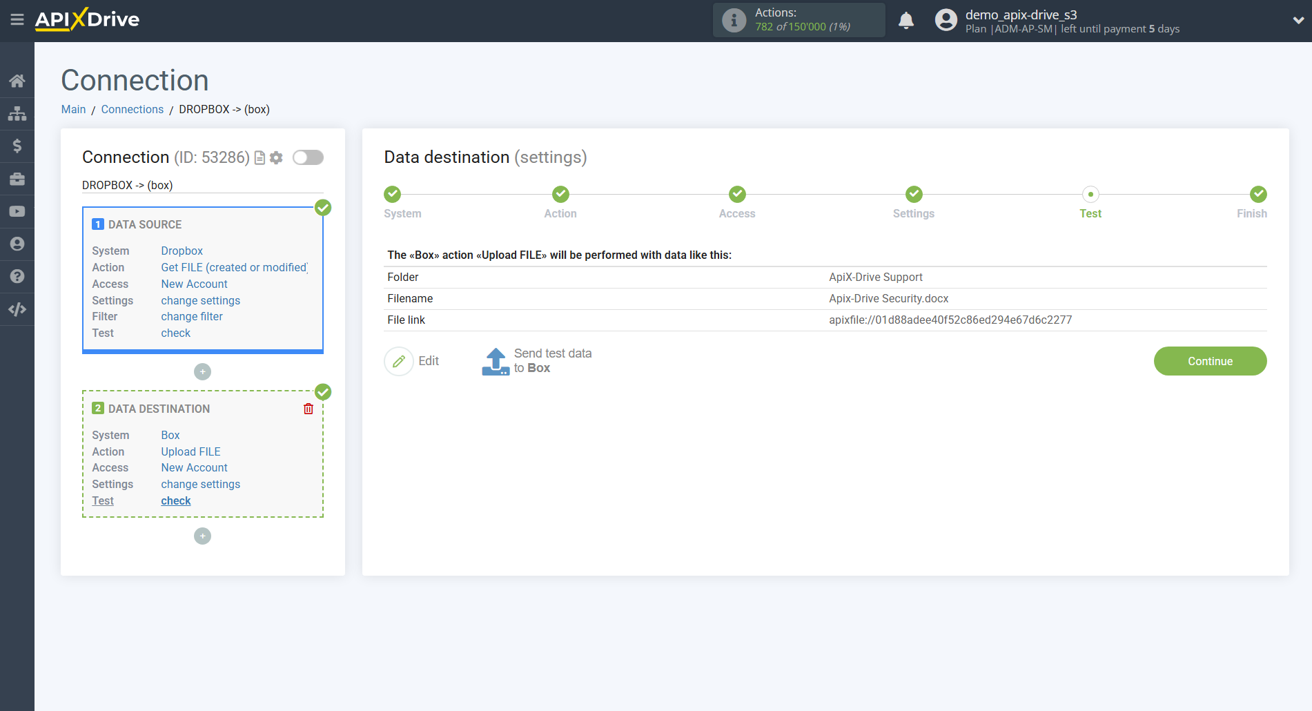 How to Connect Box as Data Destination | Test data