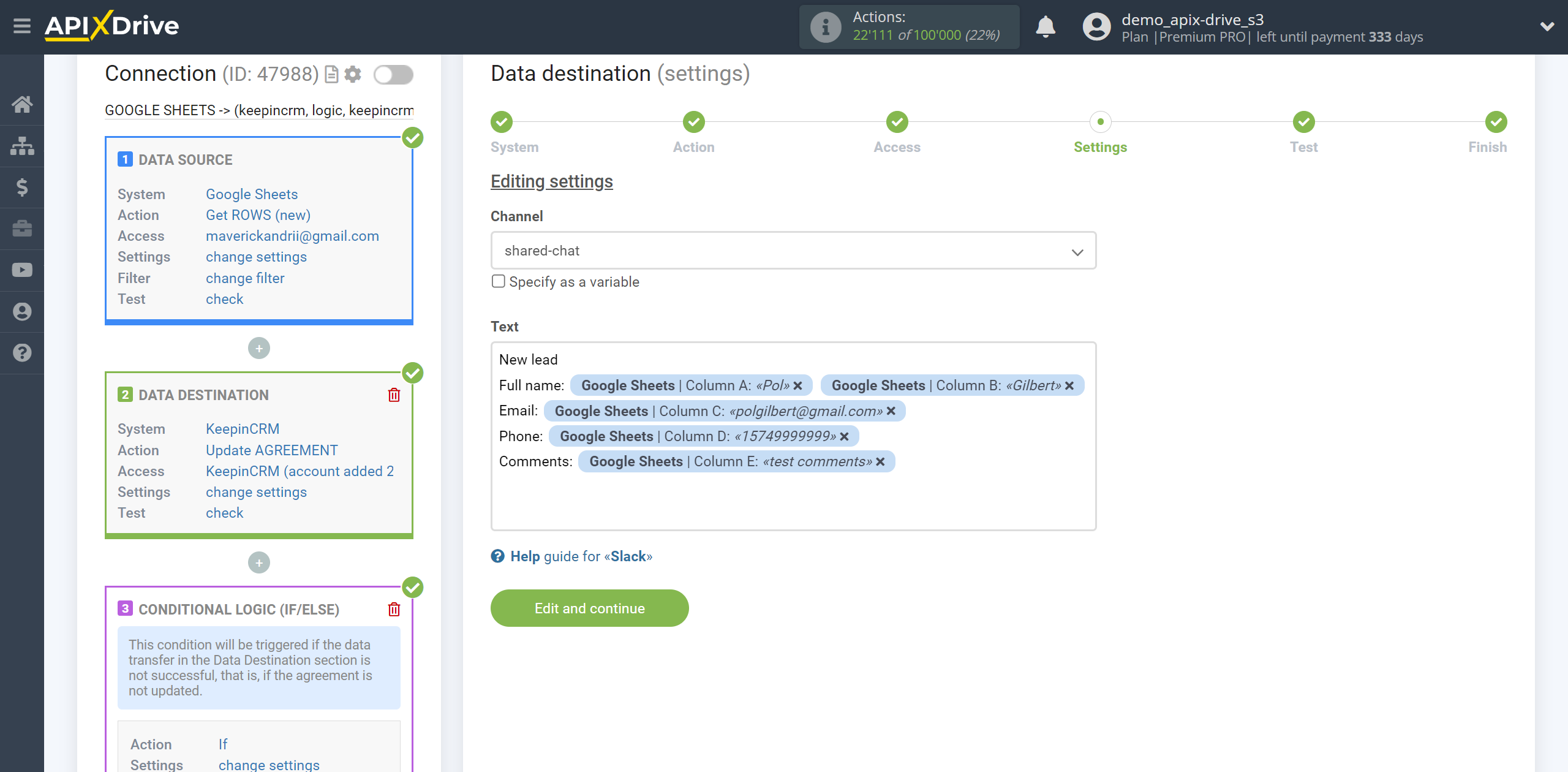 How to setup KeepinCRM Update Agreement / Create Agreement | Formation of a message