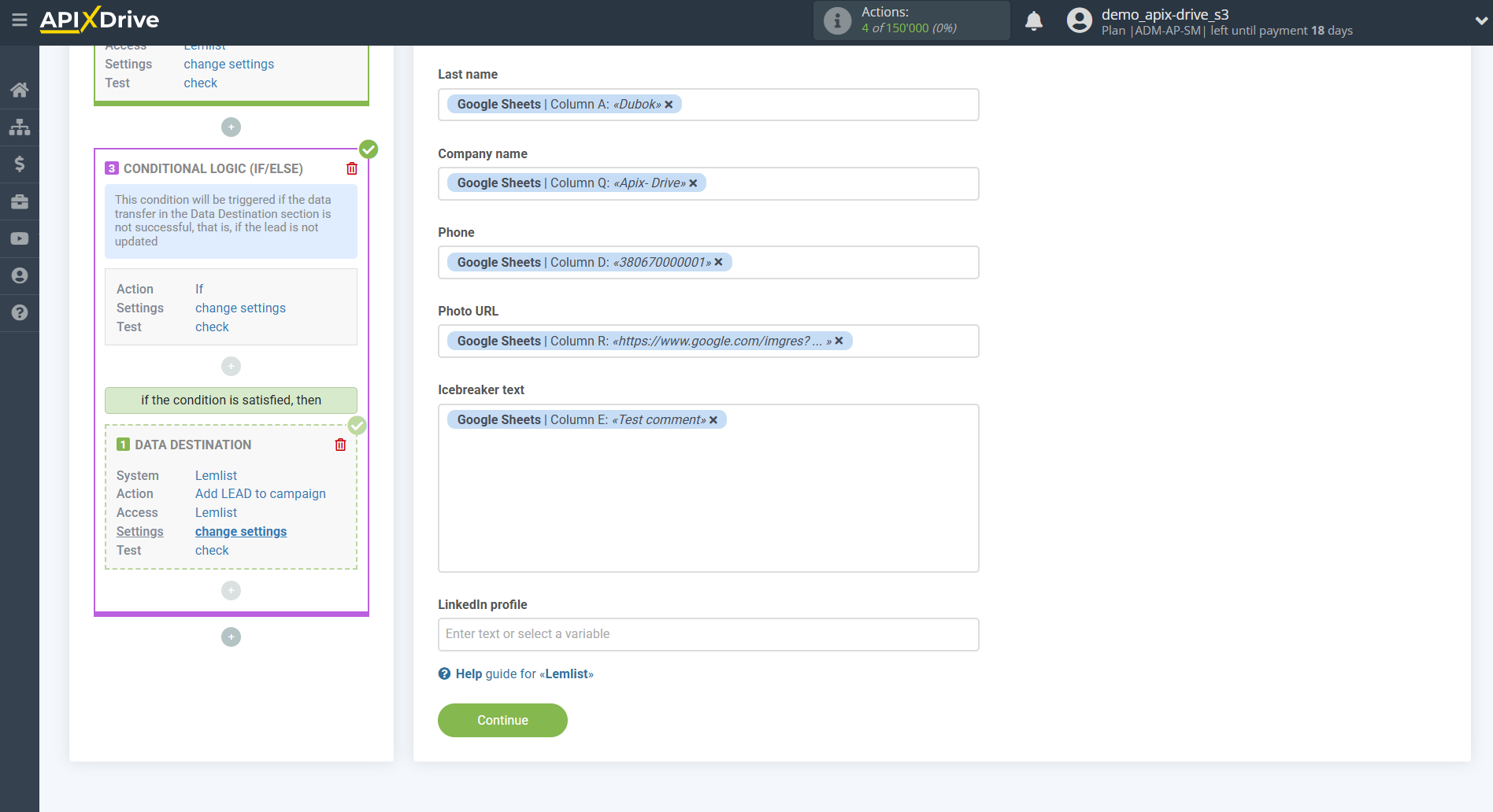 How to setup Lemlist Update Lead in campaign / Add Lead in campaign | Assigning Fields