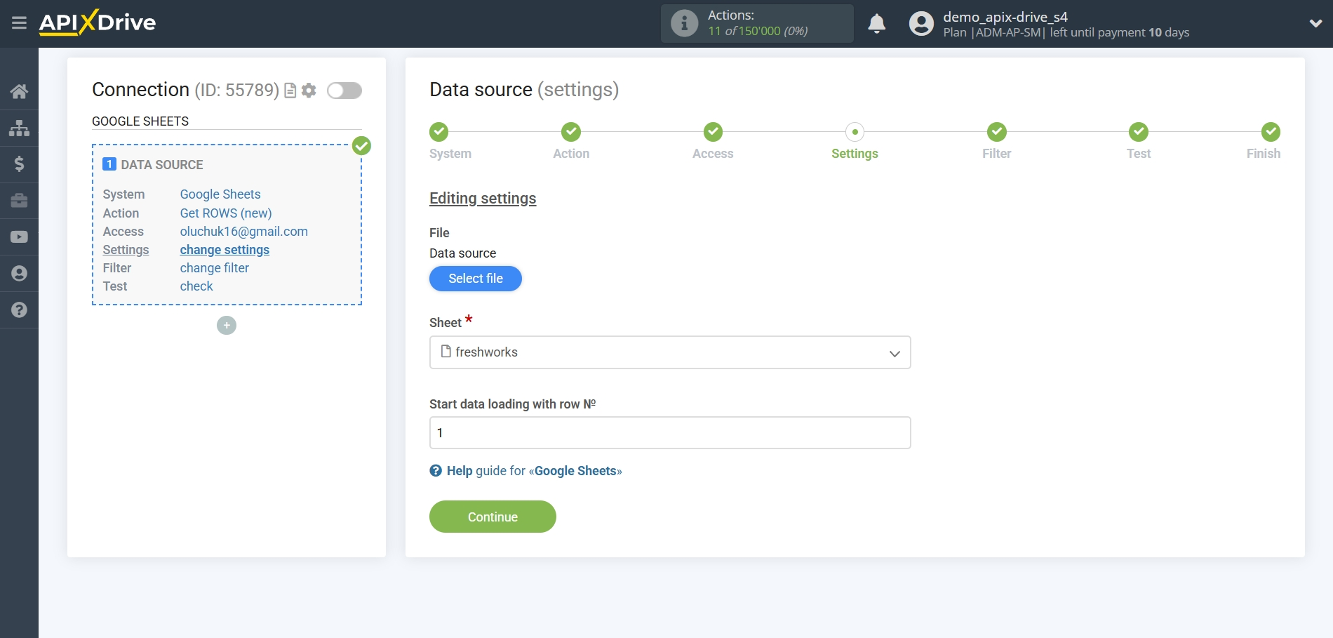 How to setup&nbsp;Freshworks Update Deal / Create Deal | Selecting a table and data sheet