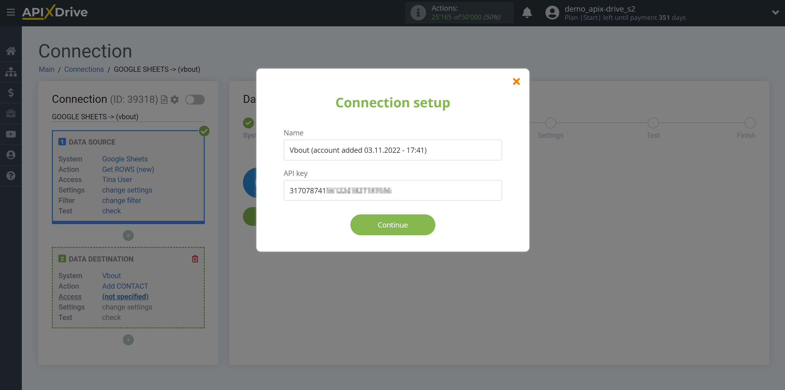 How to Connect Vbout as Data Destination | Connection setup