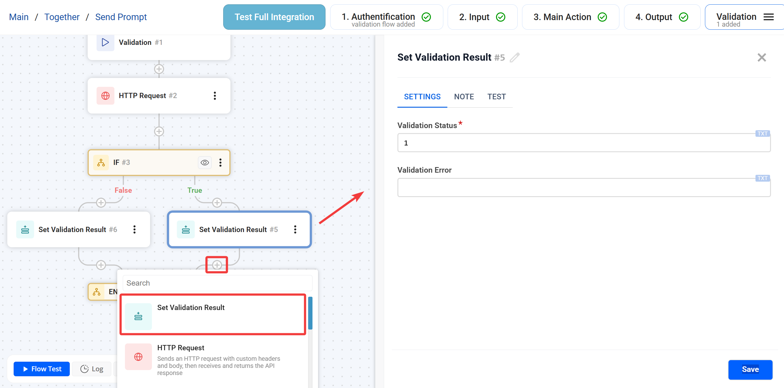 Set Validation Result