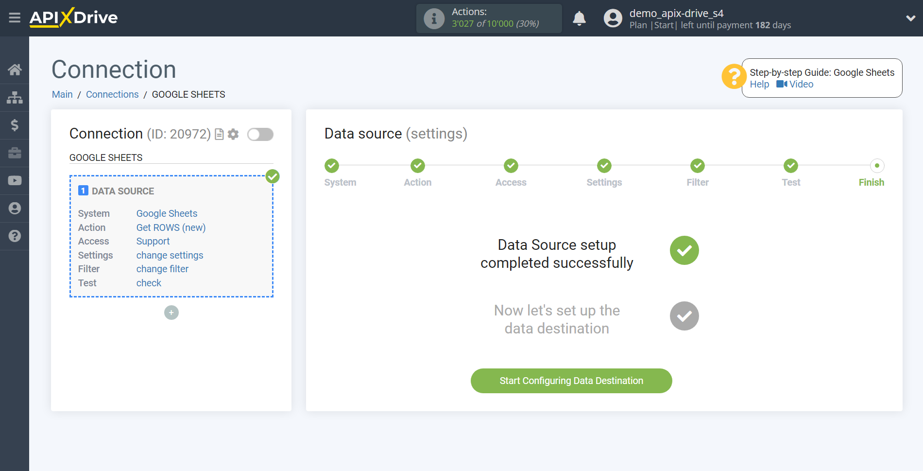 How to Connect Worksection as Data Destination | Setup Data Destination system