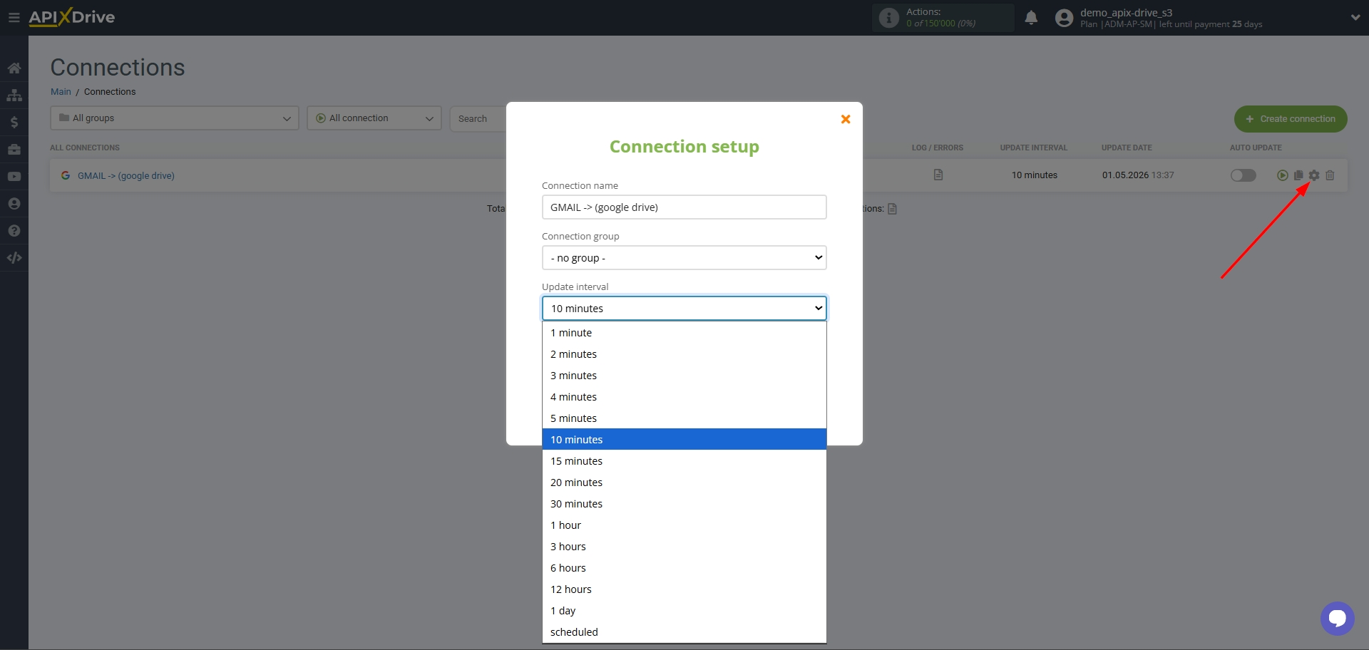 How to Connect Google Drive as Data Destination | Update interval