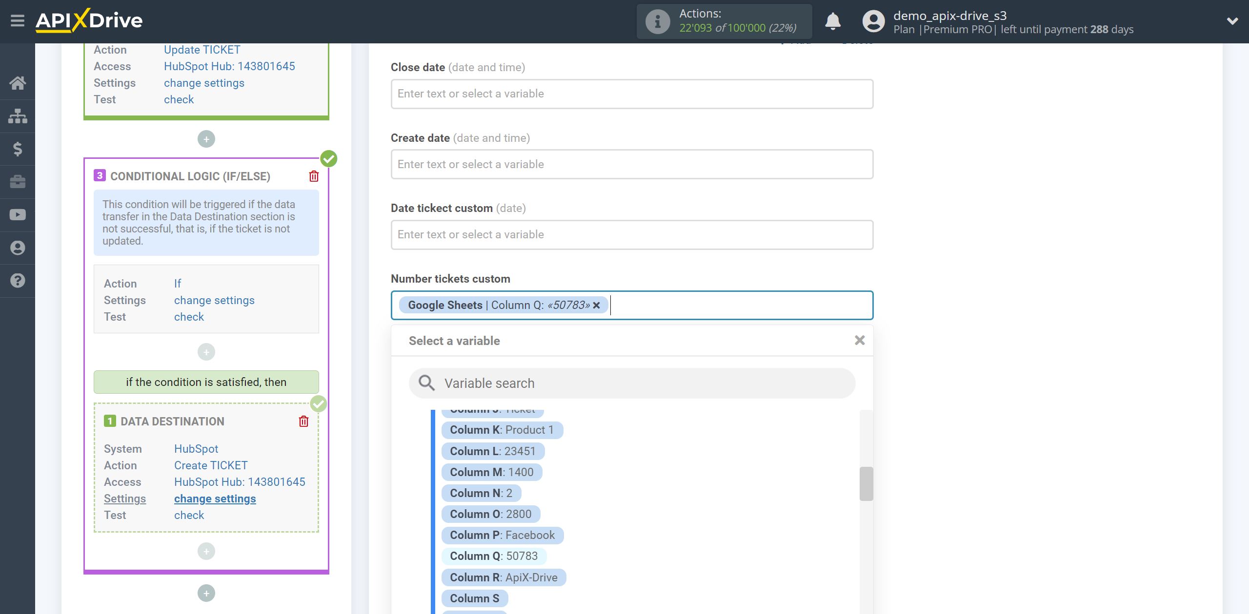 How to setup HubSpot Update Ticket / Create Ticket | Assigning Fields