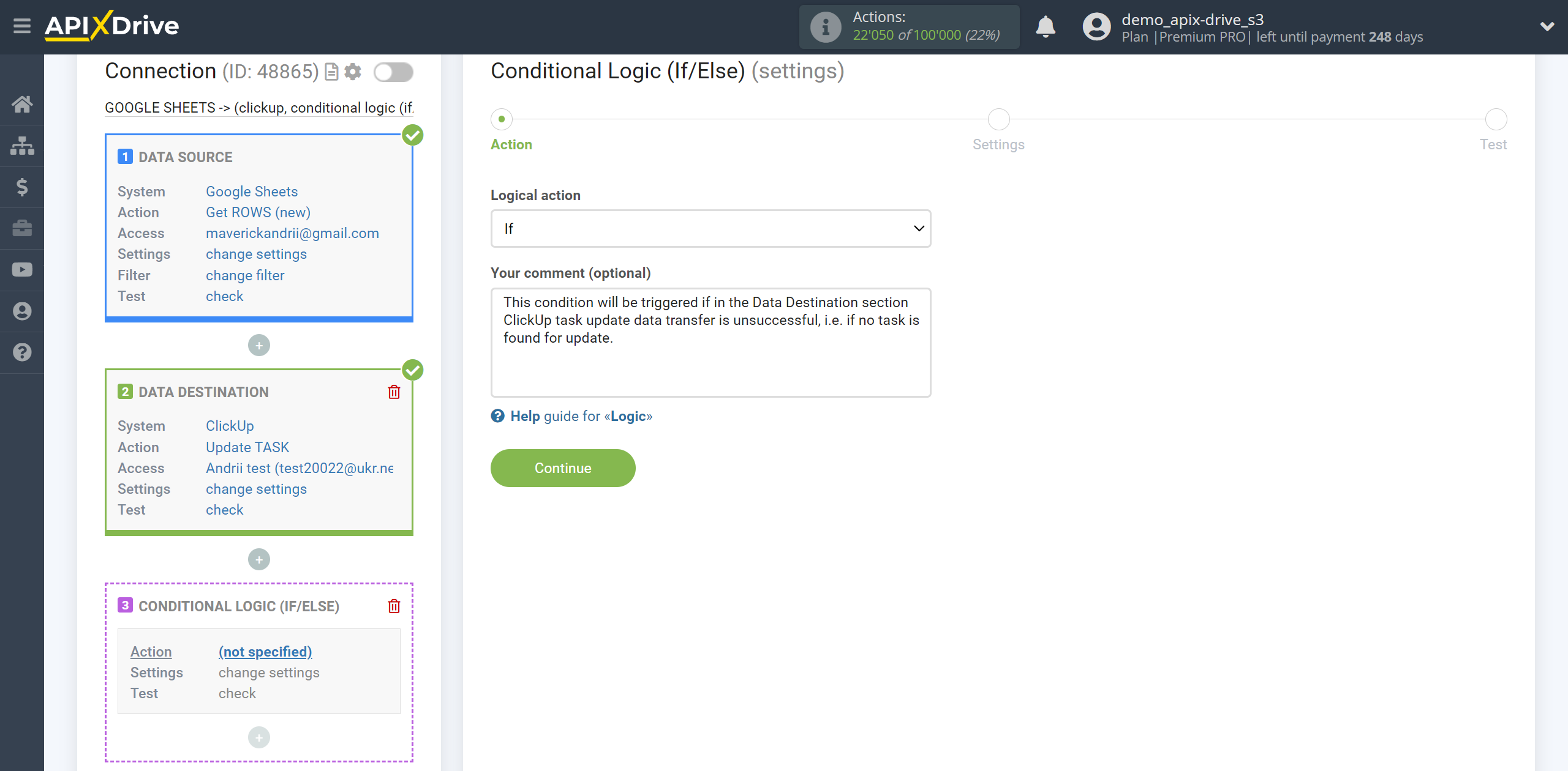 How to setup ClickUp Update Task / Create Task | Action selection