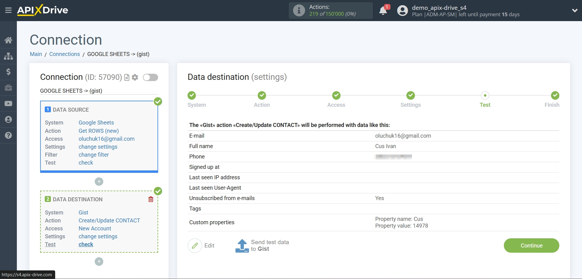 How to Connect Gist as Data Destination | Test data How to Connect Gist as Data Destination | Test data