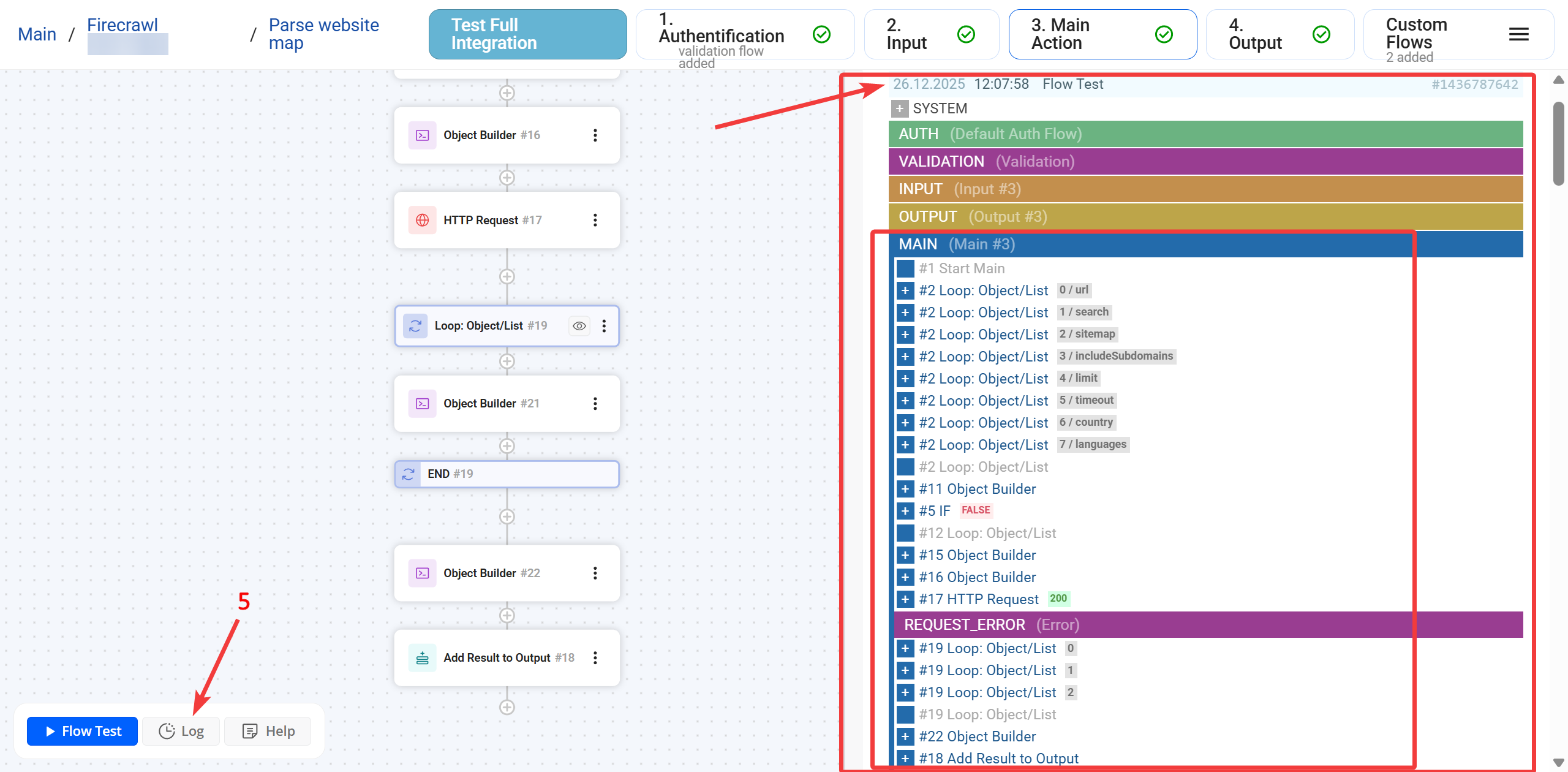 Main Action | Результат виконання всіх блоків в Лозі