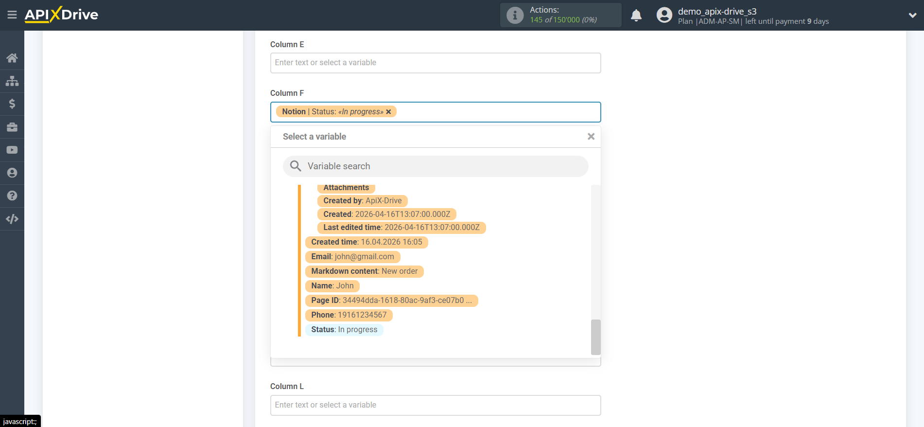 Setting up an Notion Item Search in Google Sheets | Assigning fields