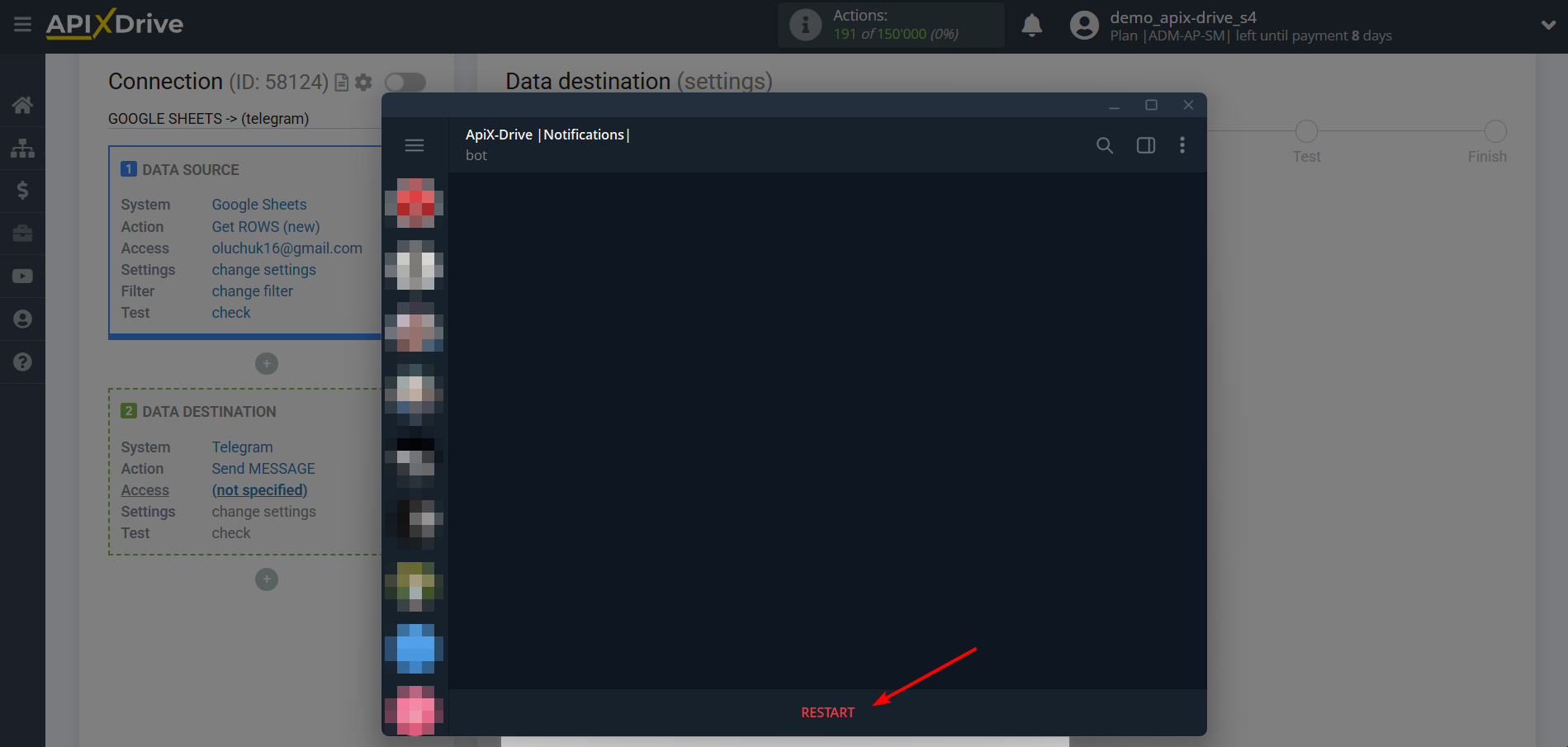 How to Connect Telegram as Data Destination | Telegram bot ApiX-Drive