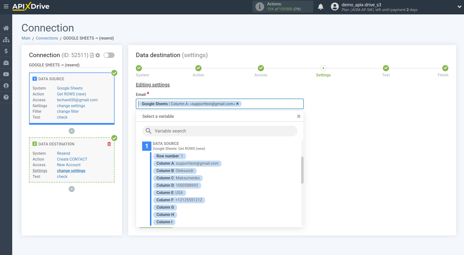 How to Connect Resend as Data Destination | Assigning Fields