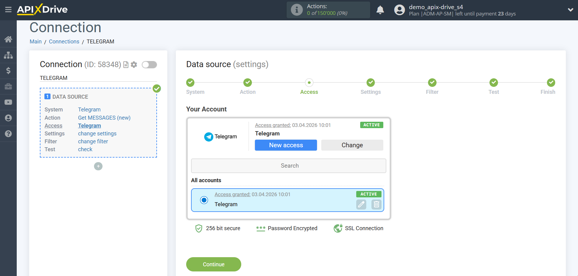 How to Connect Telegram as Data Source | Account selection How to Connect Telegram as Data Source | Account selection
