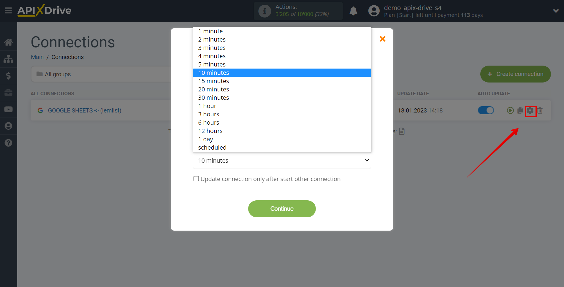 How to Connect Lemlist as Data Destination | Update interval