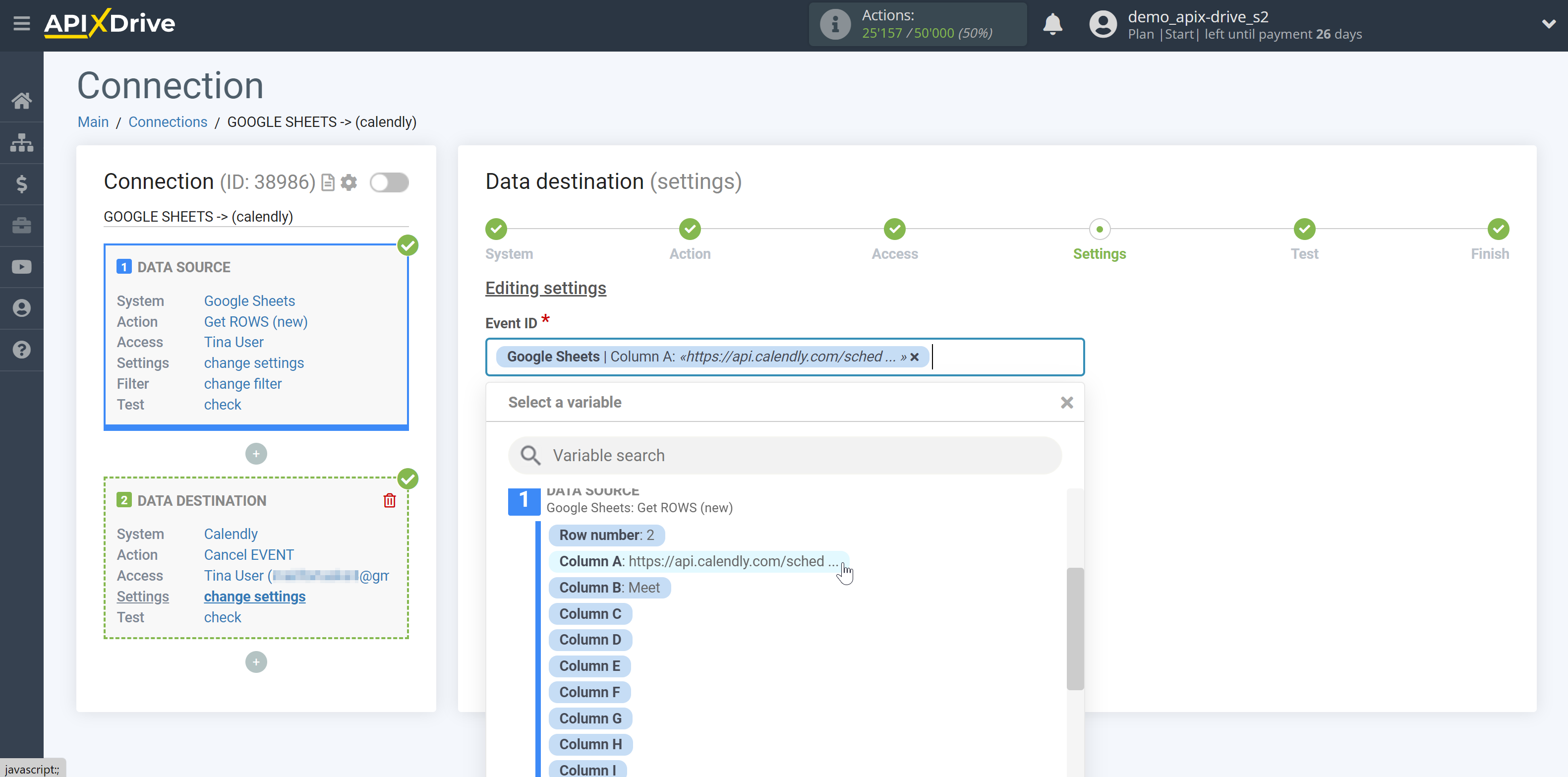 How to Connect Calendly as Data Destination | Assigning Fields 